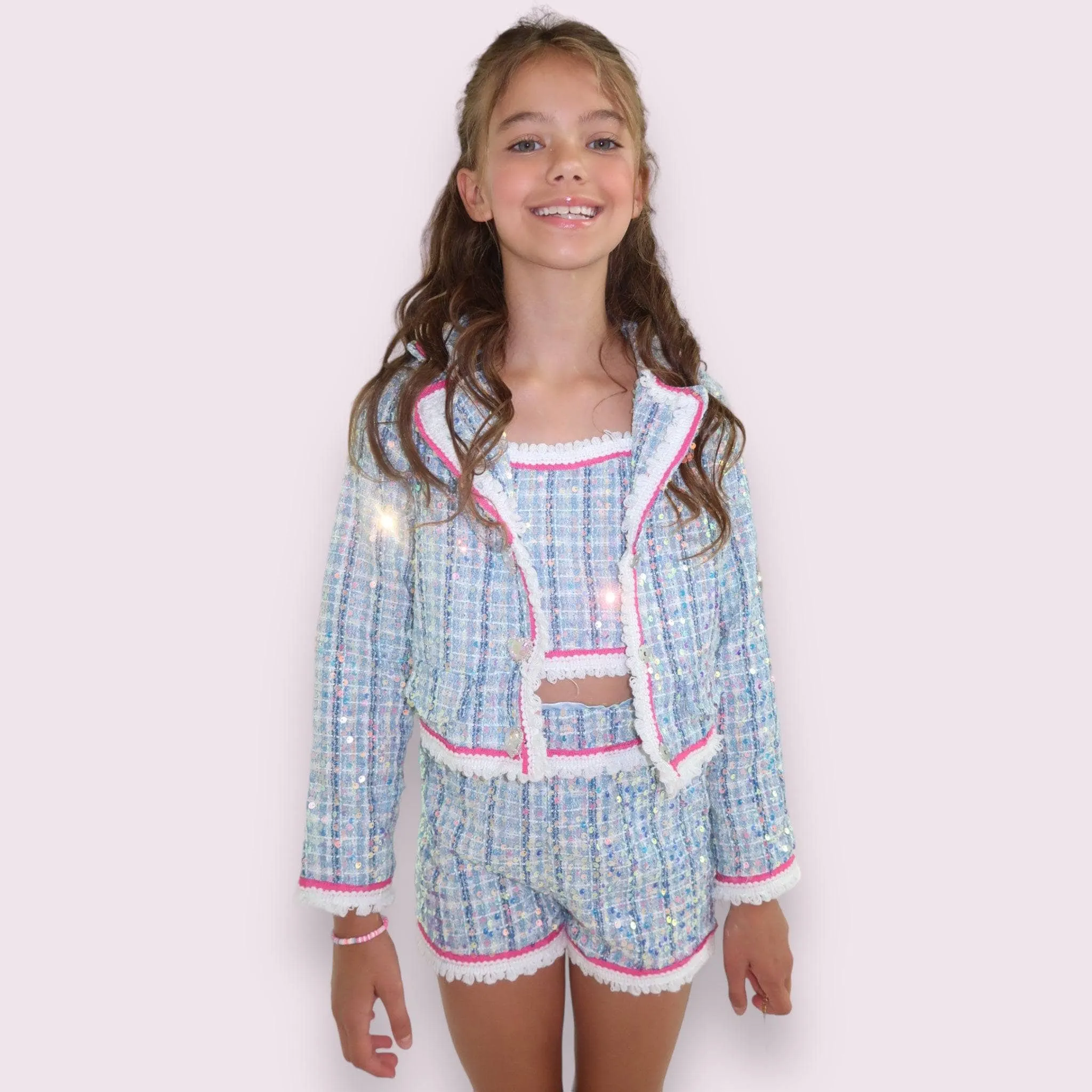 3 in 1 Blue Plaid Coco Suit