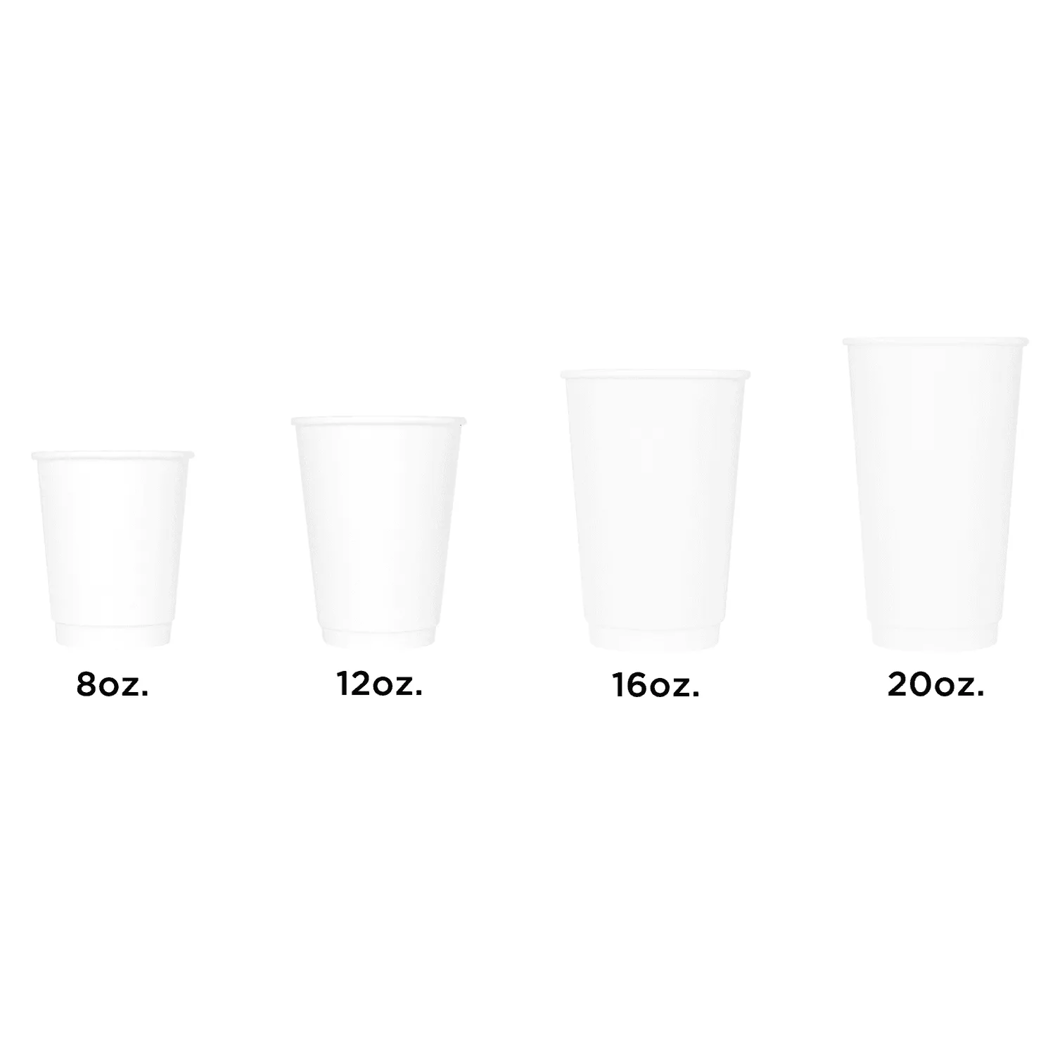 [500 ct] 12 oz Paper Coffee Cups | Insulated | 90 mm | White