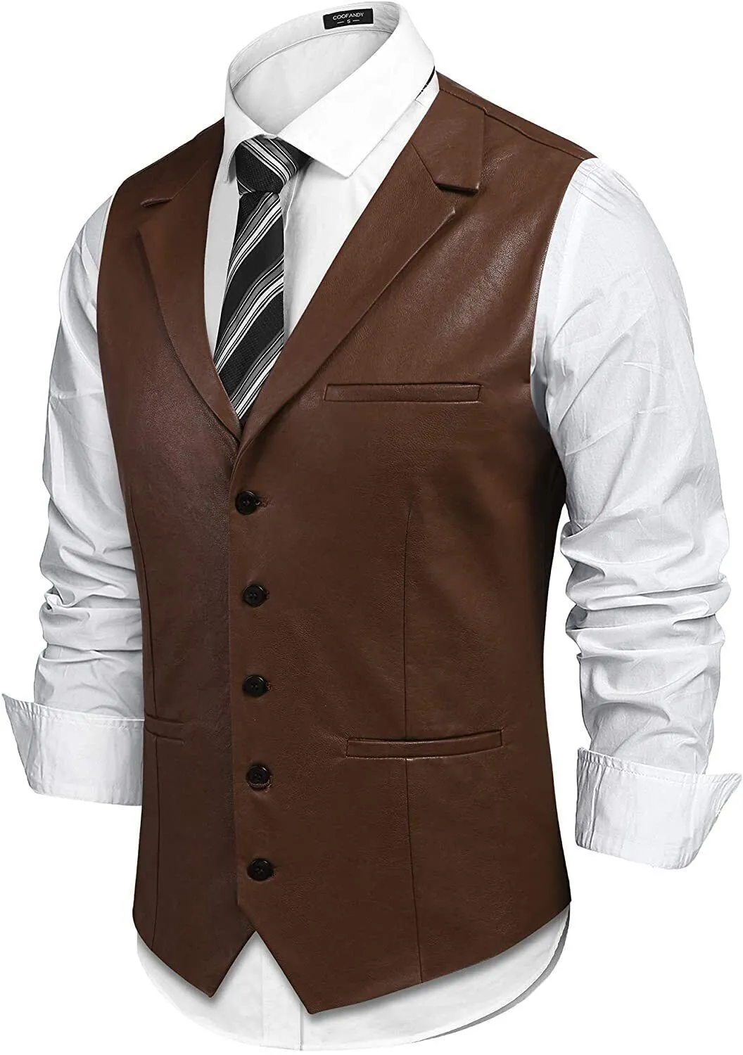 Authentic Genuine Men's Brown Leather Vest