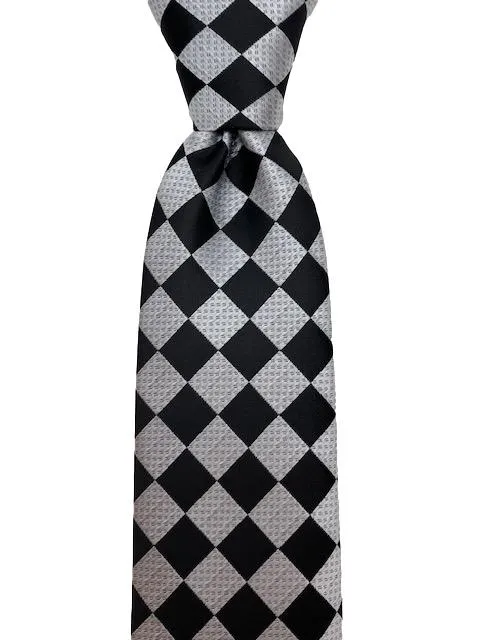 Black and Silver Diamond Tie