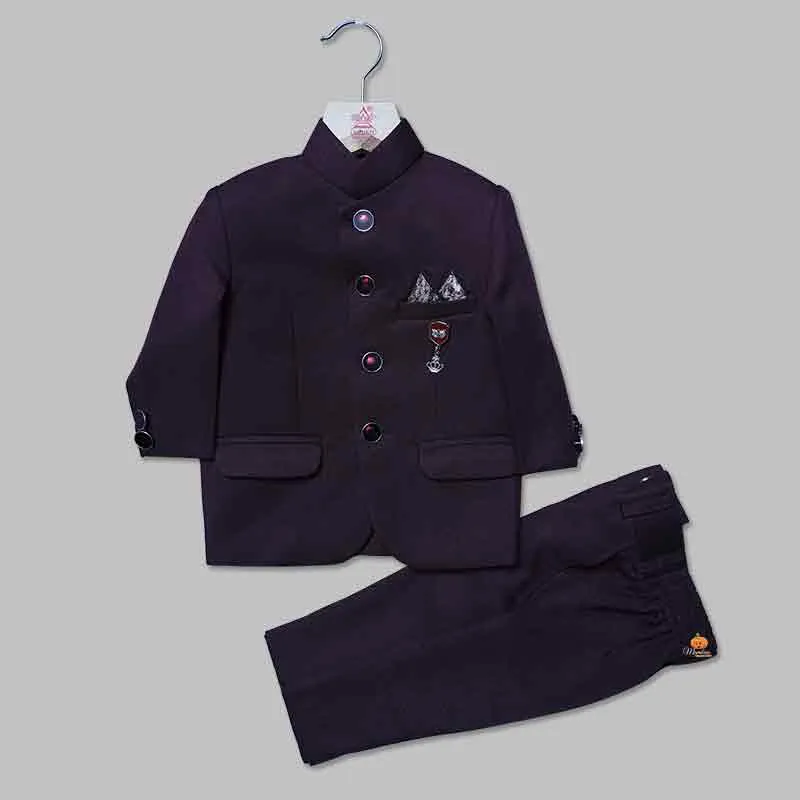 Blue & Wine Jodhpuri Suits For Boys