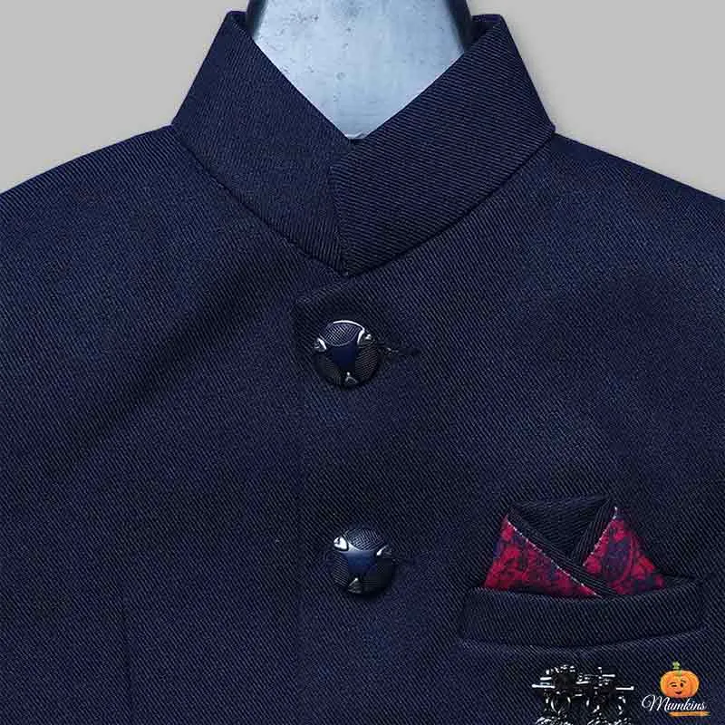 Blue & Wine Jodhpuri Suits For Boys