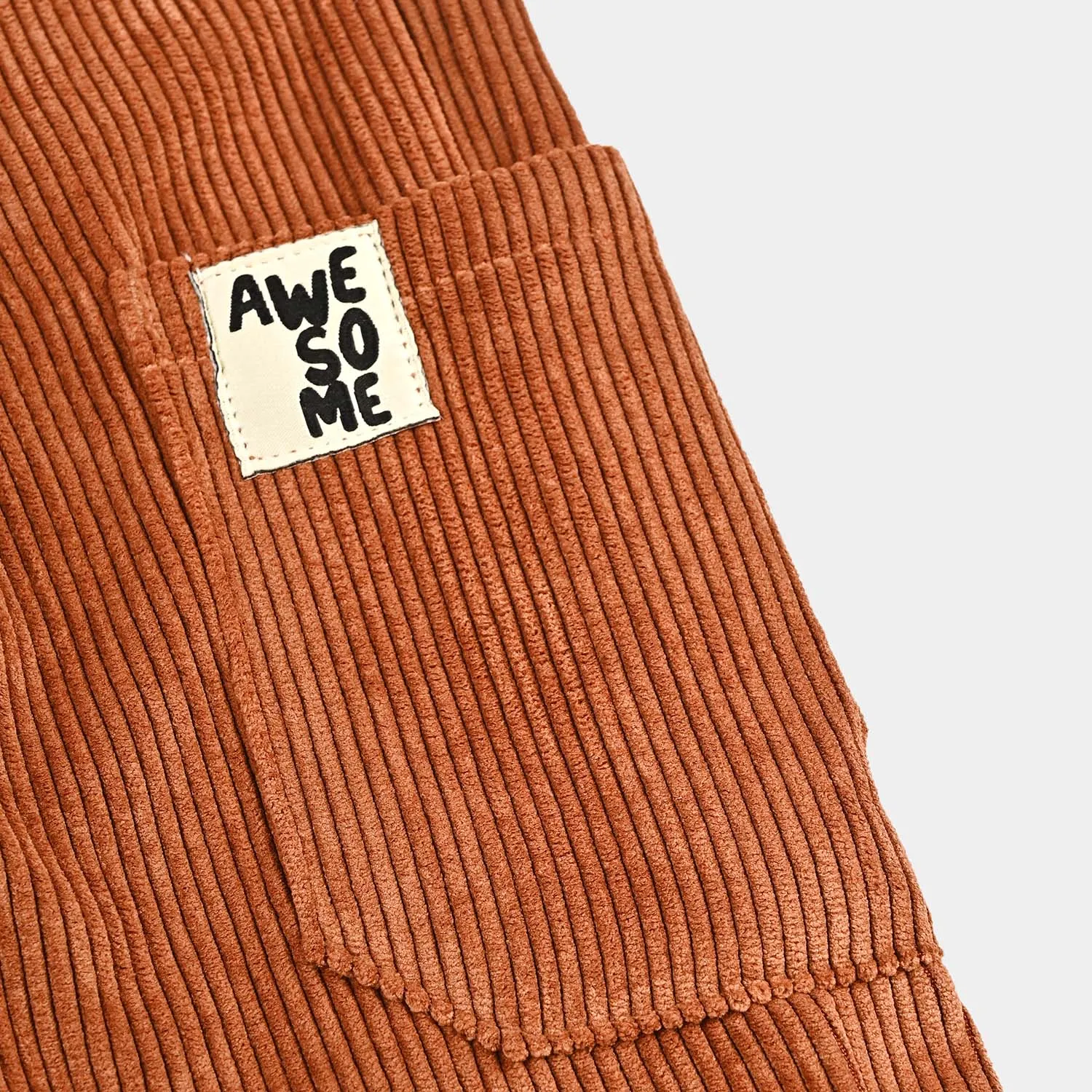 Boys Corduroy Over All Awesome-Rust