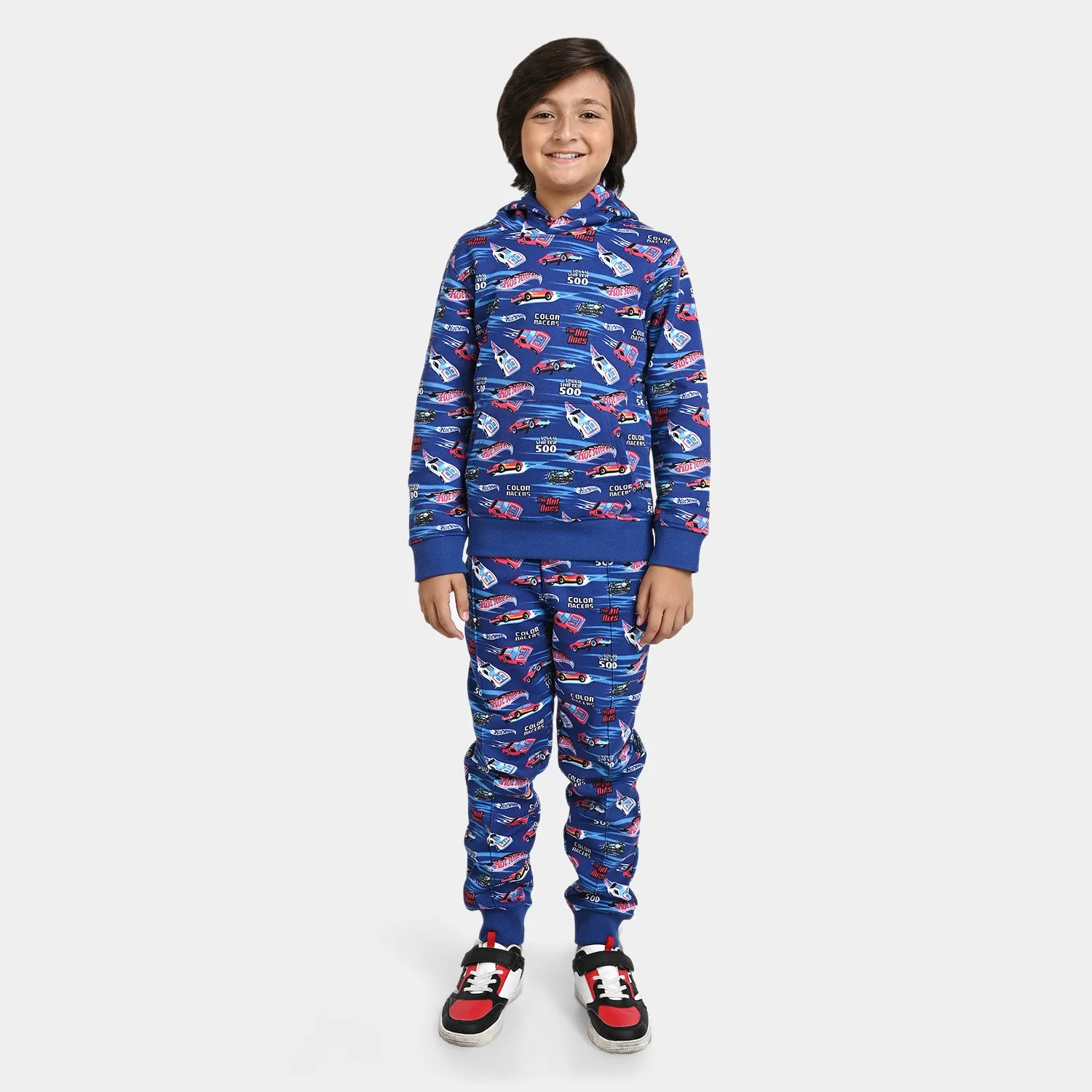 Boys Fleece 2 Piece Suit Hot Wheels-Navy Blue