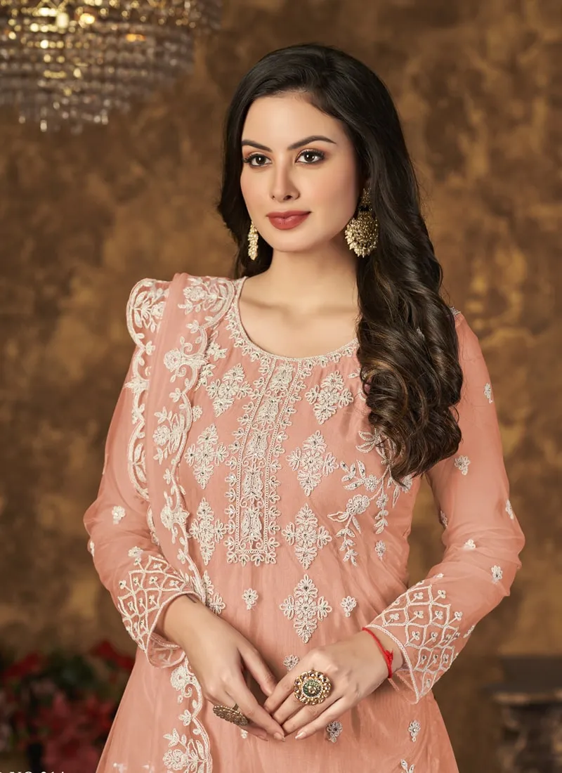 Breezy Elegant Net Top Palazzo Suit with Inner Comfort