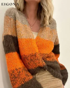 Color Block Loose Cardigan