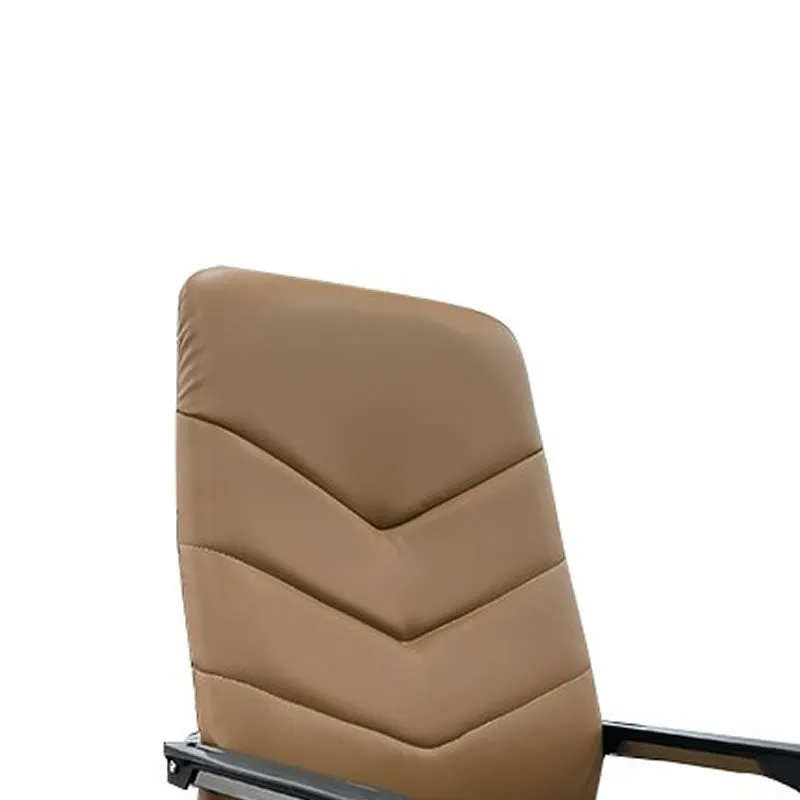 Comfortable Vistor Pu Leather Office Chair Without Wheels 705 Brown