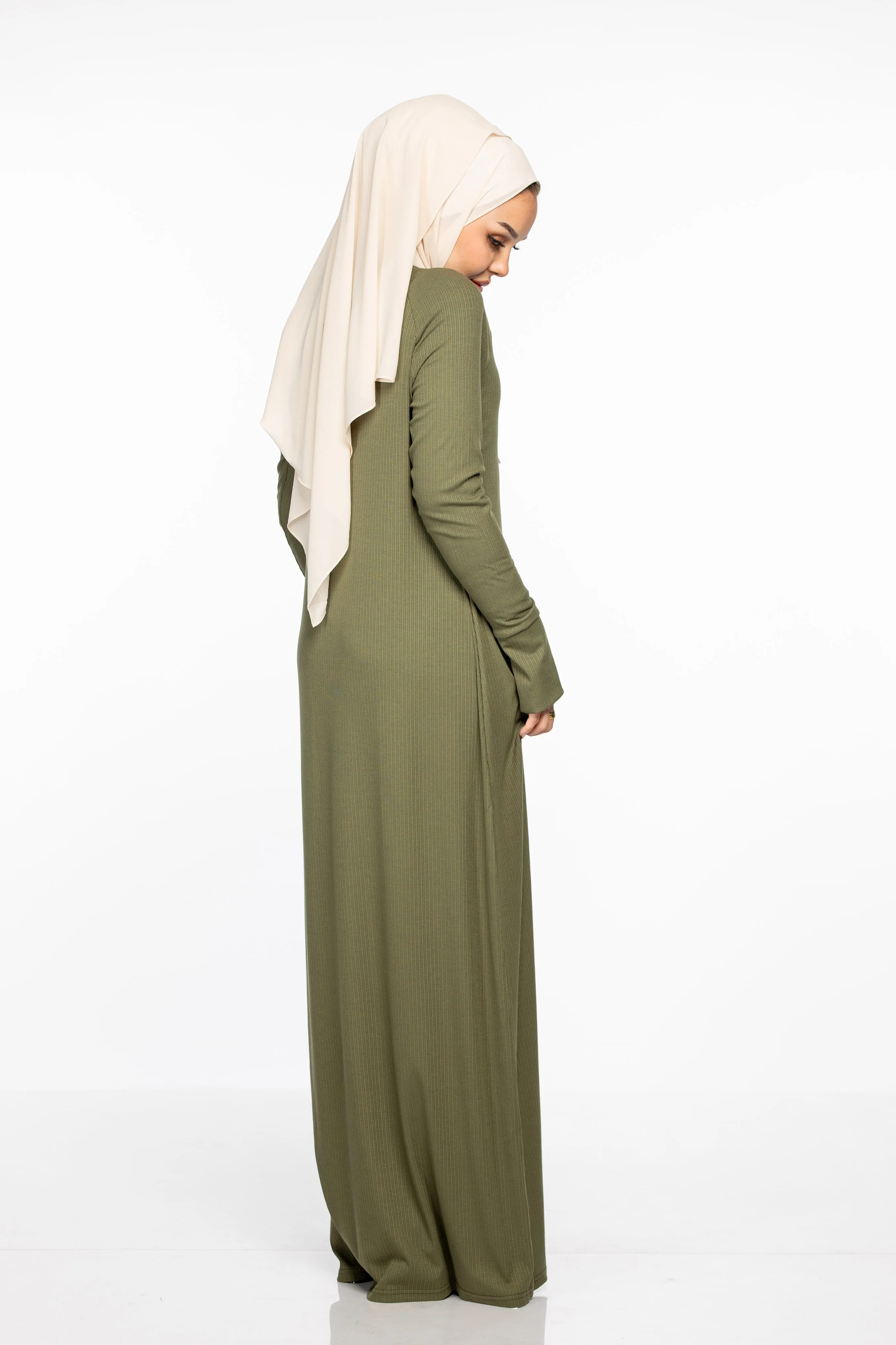 Elina Premium Ribbed Maxi - Avocado