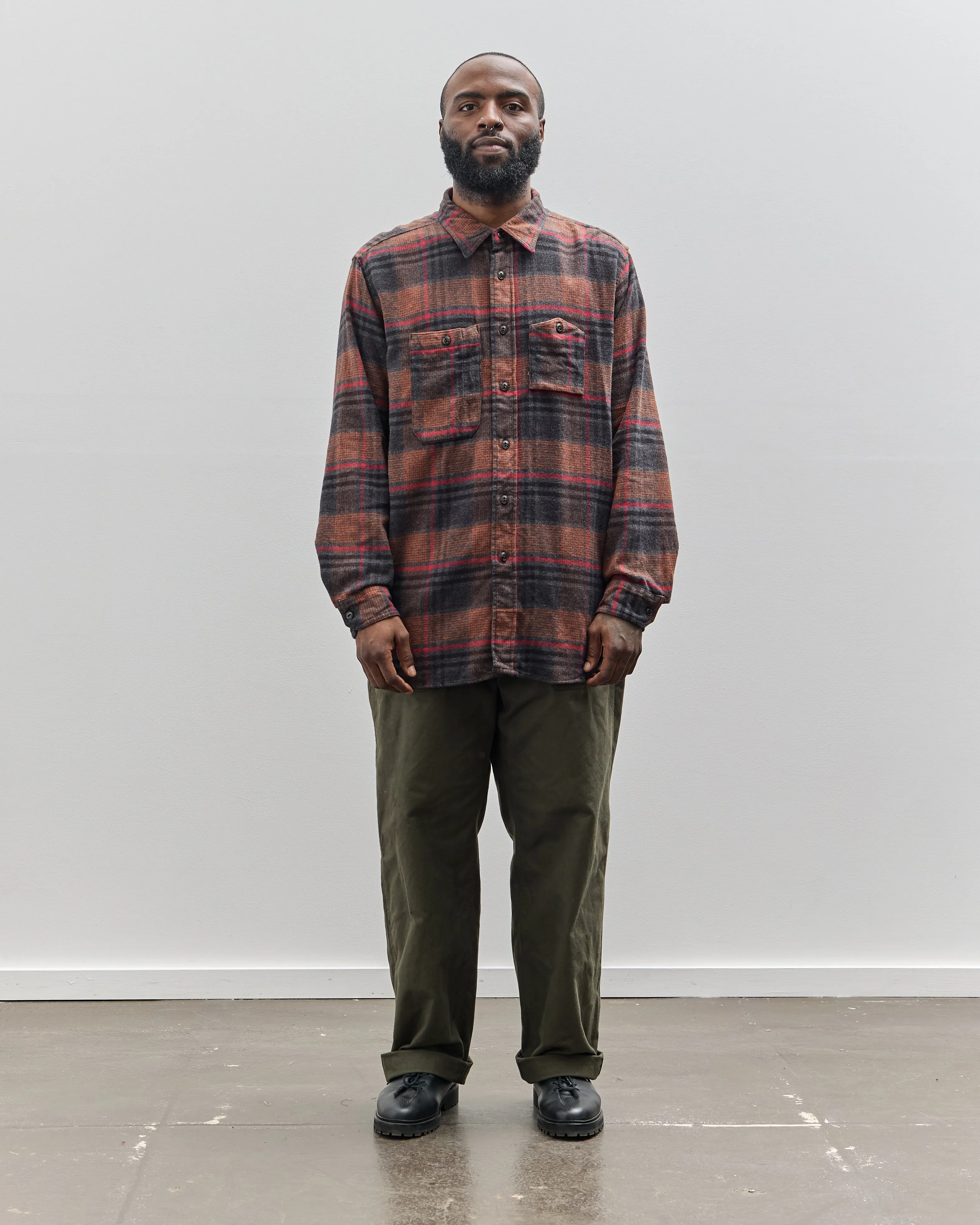 Engineered Garments Work Shirt, Orange/Red Plaid