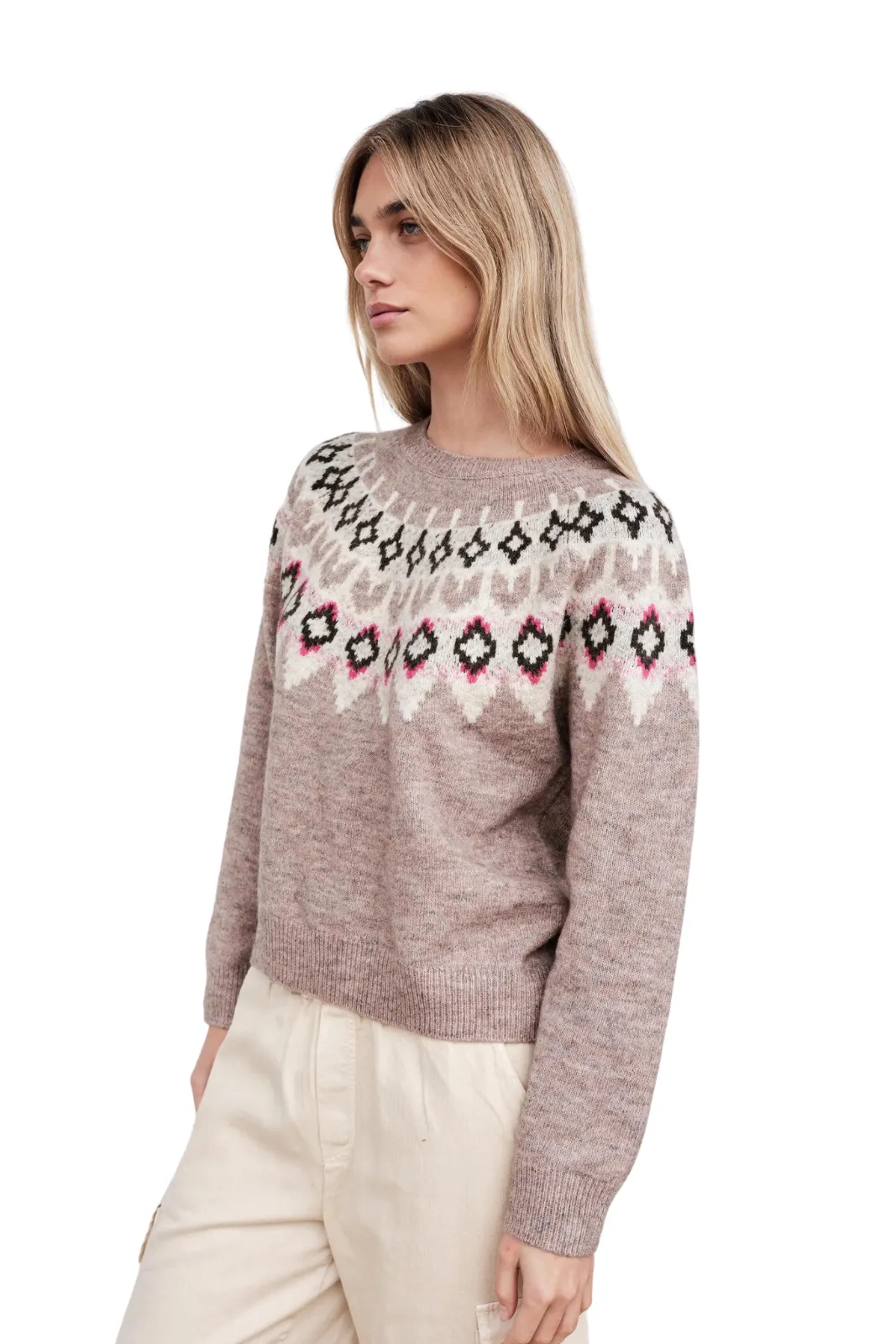 FairIsle Crew Sweater, Hazel