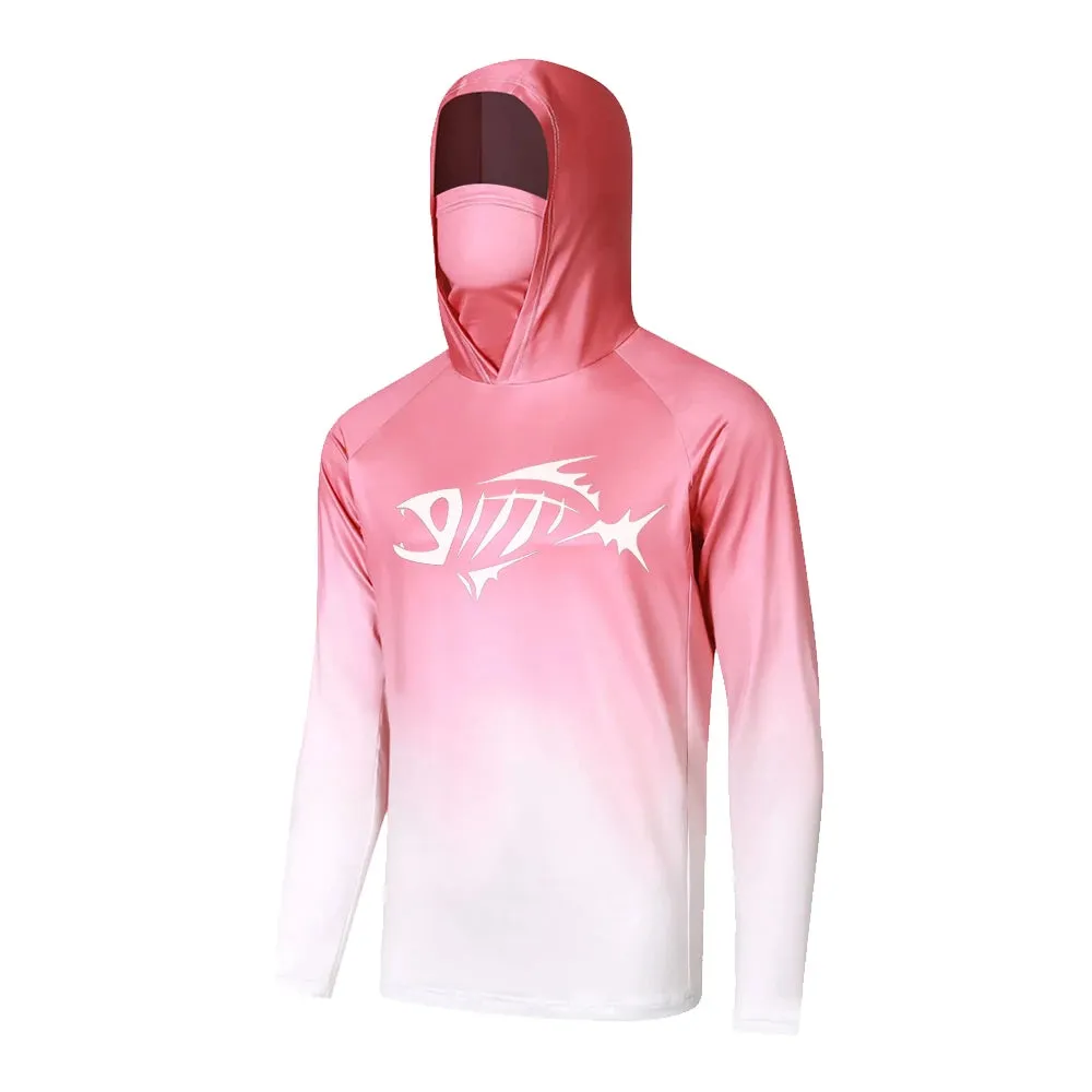 Fish Bones Design Hooded Fishing Shirt : Style and Protection