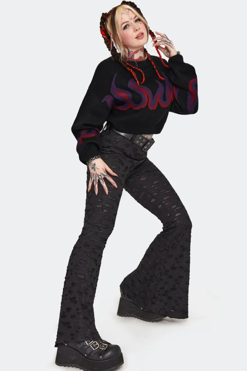 Flame Chunky Cropped Sweater