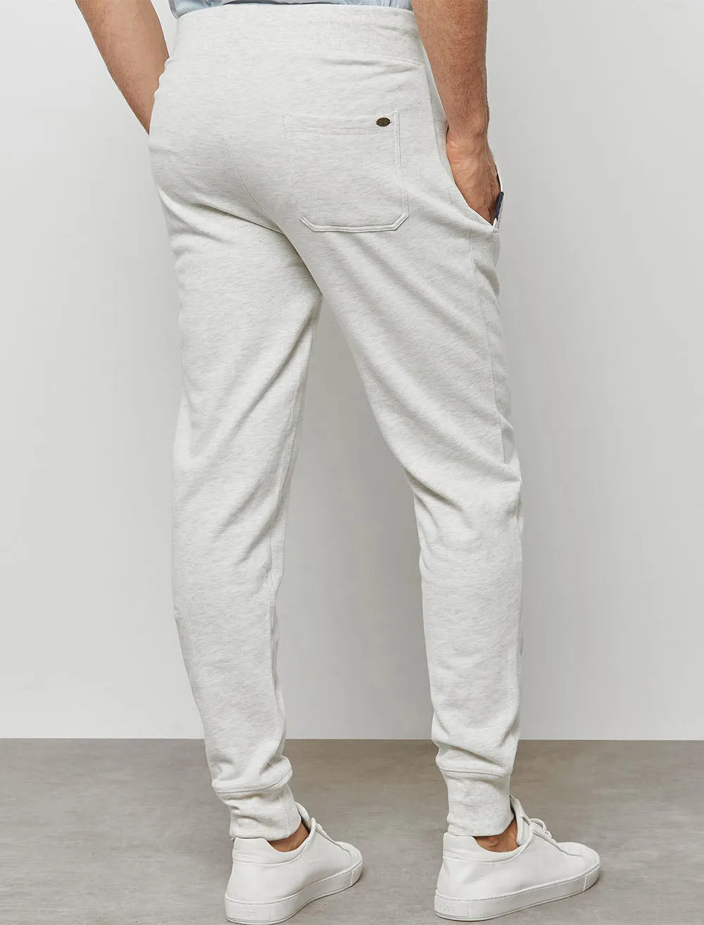 Hollow Brush Back Fleece Cuffed Joggers In Heather Grey Marl - Tokyo Laundry