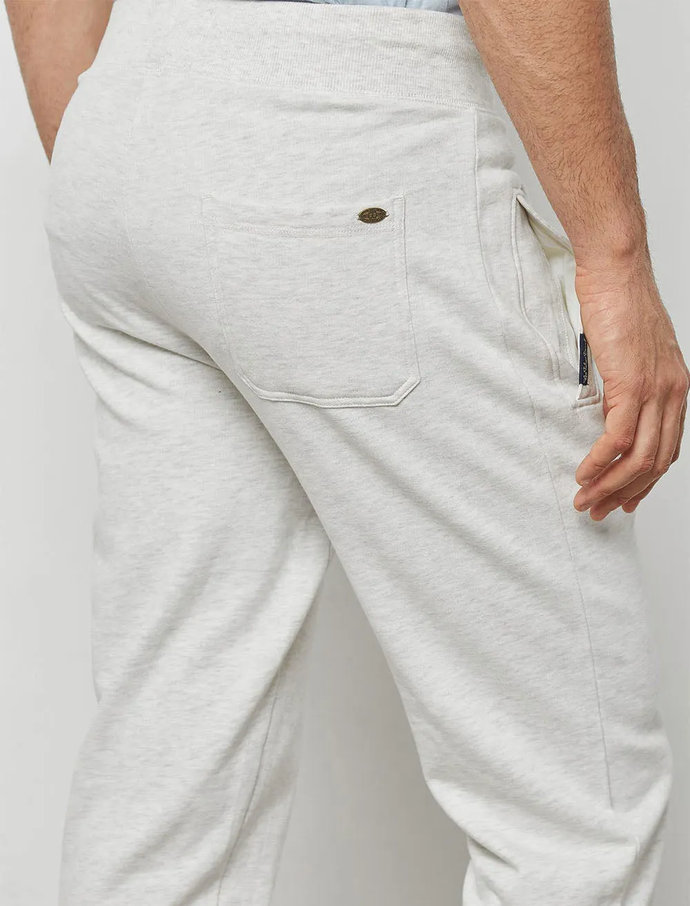 Hollow Brush Back Fleece Cuffed Joggers In Heather Grey Marl - Tokyo Laundry