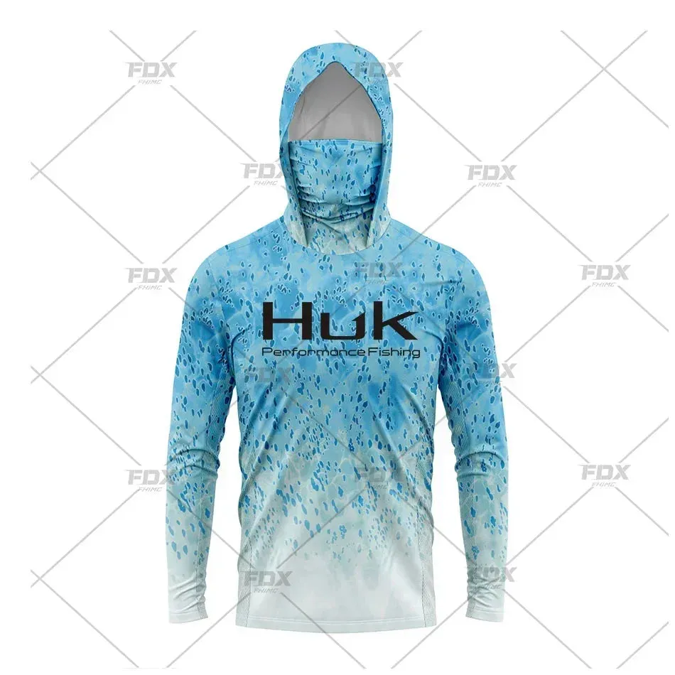 Huk Custom Men's Hooded Shirt: Ultimate Sun Protection for Anglers UPF 50 