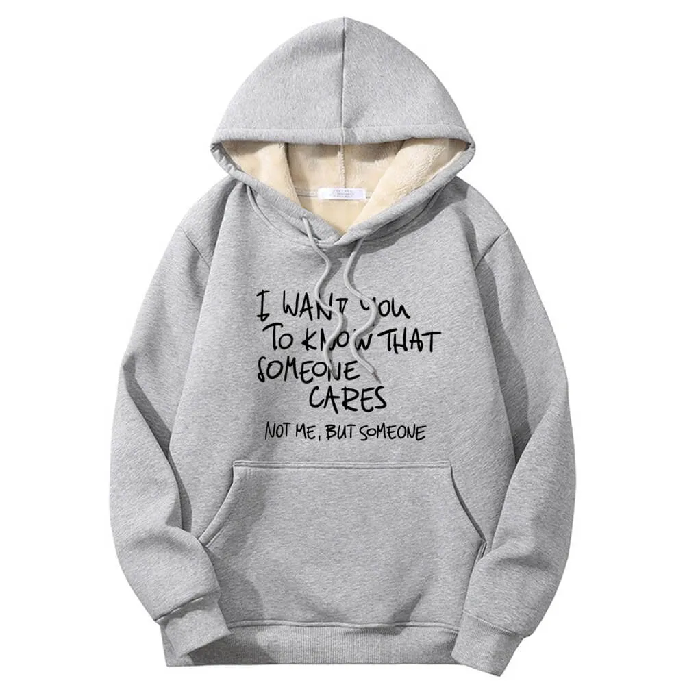 I Want You To Know Crew Collar Fleece Sherpa Hoodie