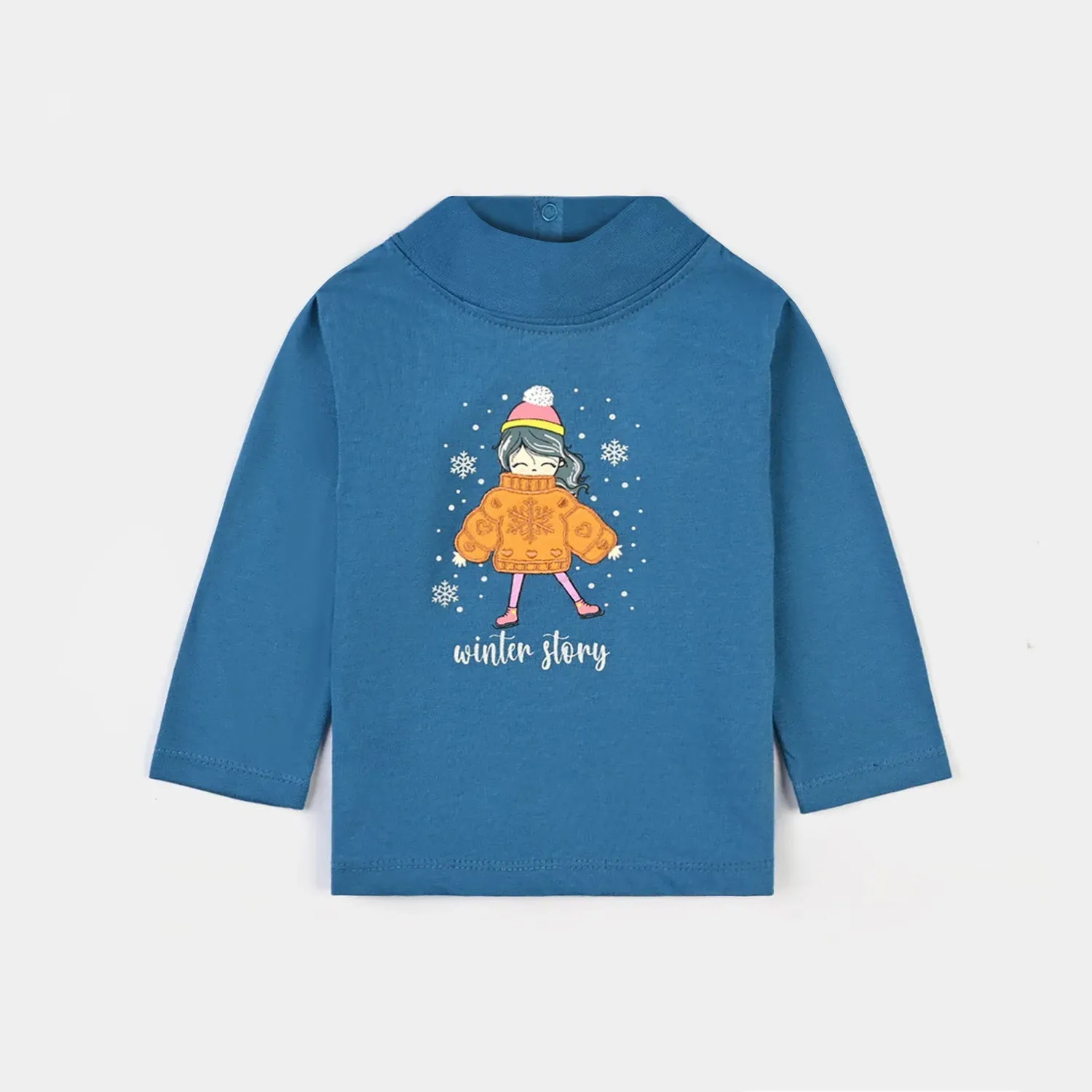 Infant Girls Cotton Jersey T-Shirt Winter Story-Sea port