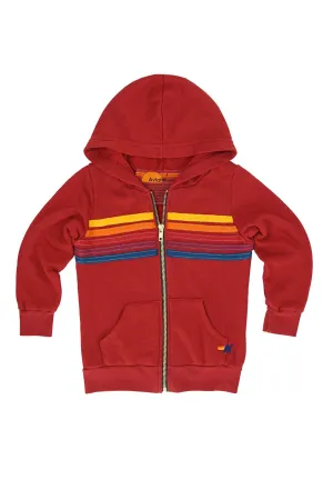 KID'S 5 STRIPE HOODIE - RED