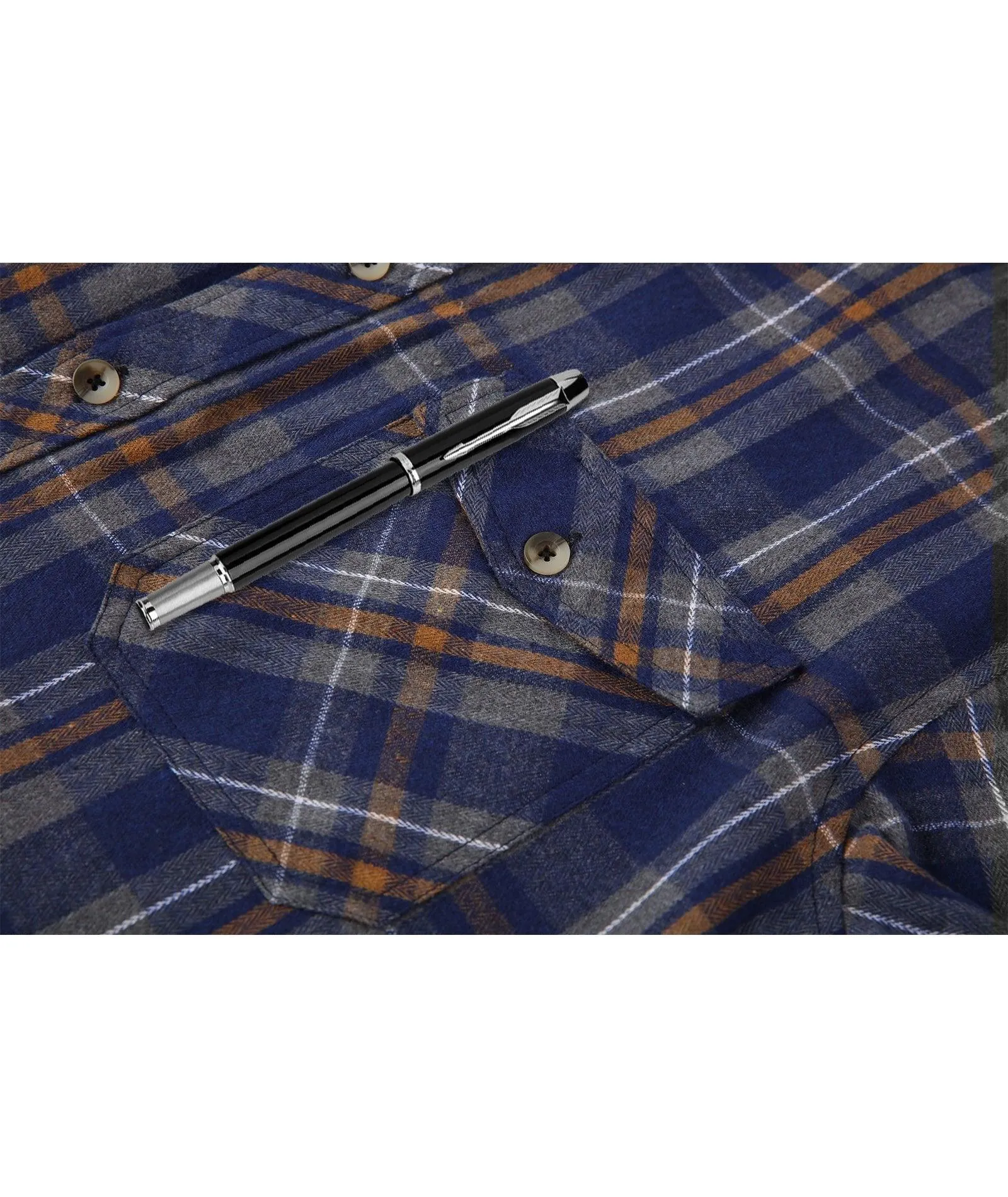 Men's Button Down Flannel Plaid Shirt-ZPK000435