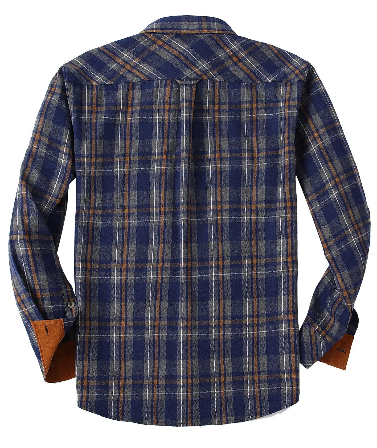 Men's Button Down Flannel Plaid Shirt-ZPK000435