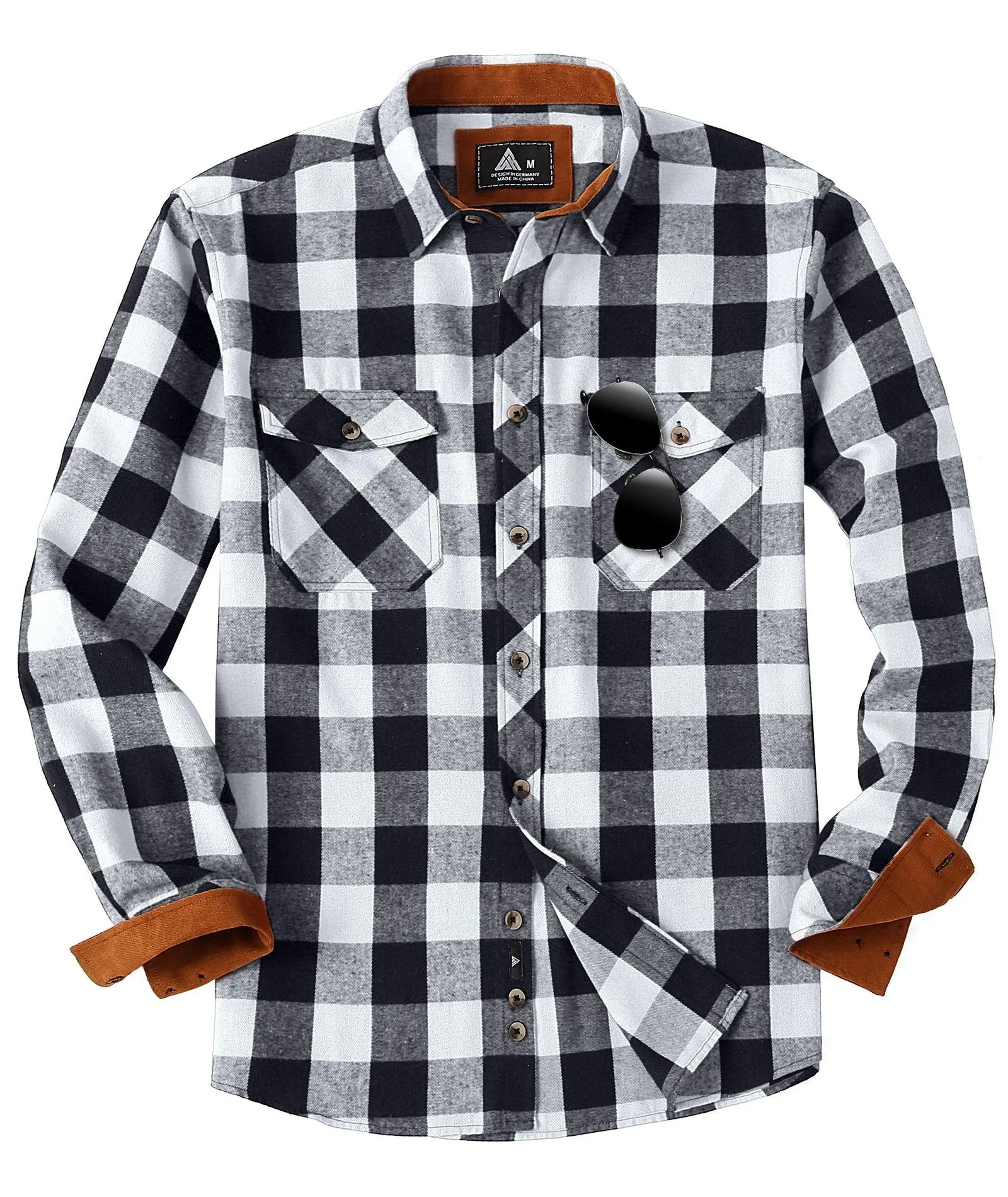 Men's Button Down Flannel Plaid Shirt-ZPK000435