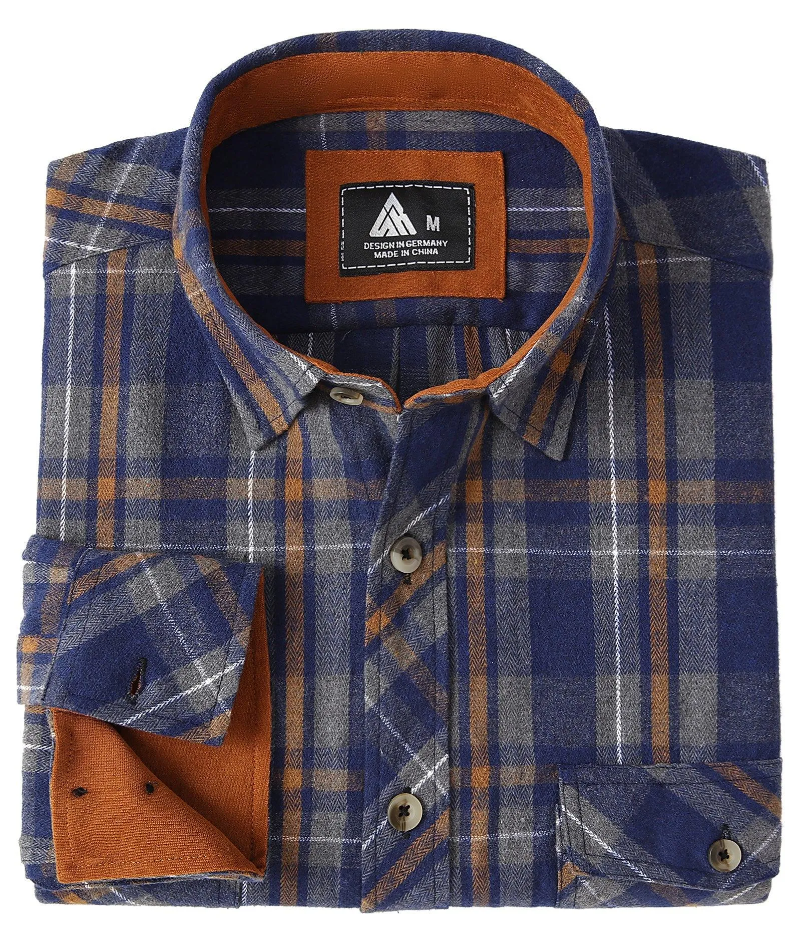 Men's Button Down Flannel Plaid Shirt-ZPK000435