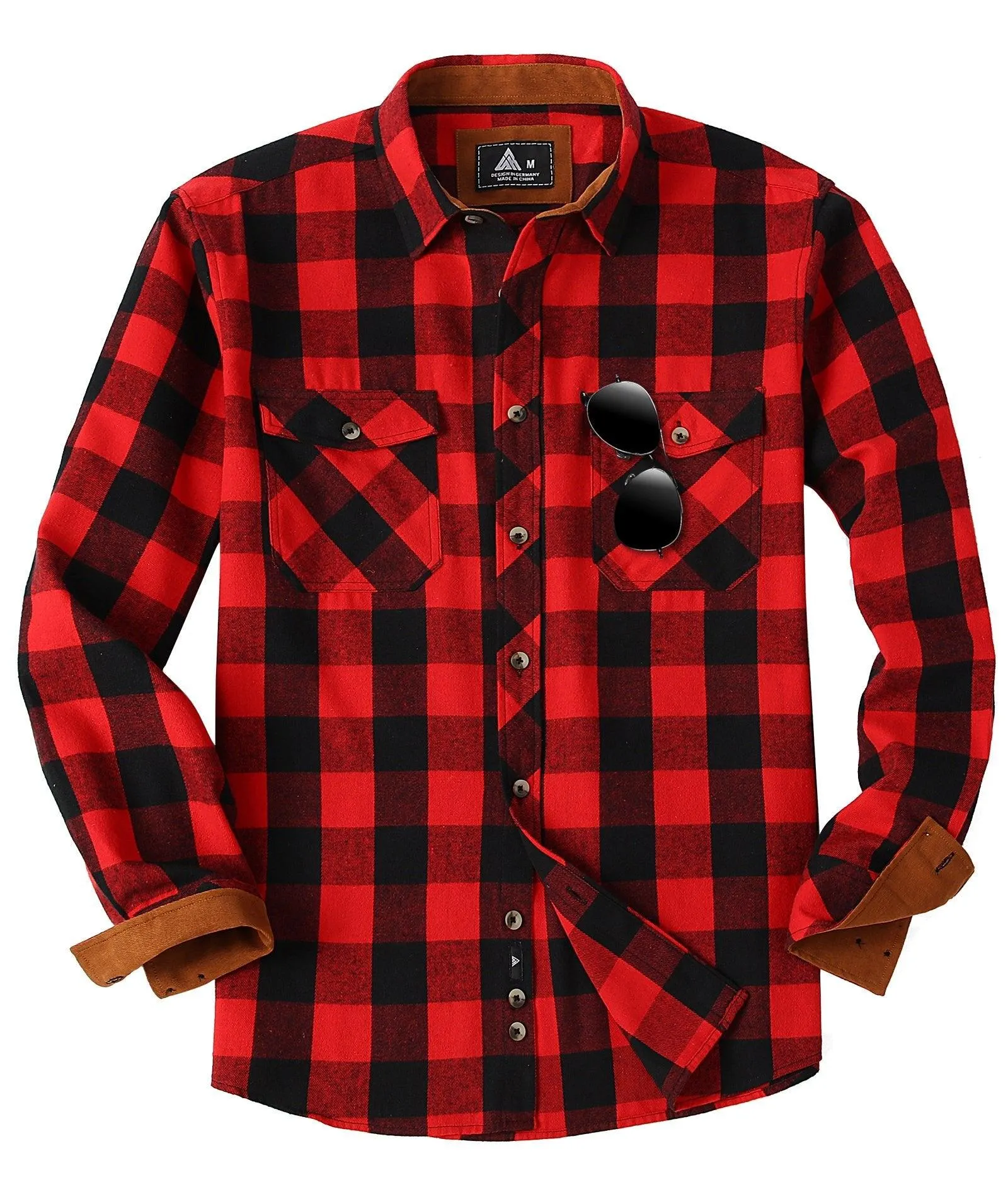 Men's Button Down Flannel Plaid Shirt-ZPK000435