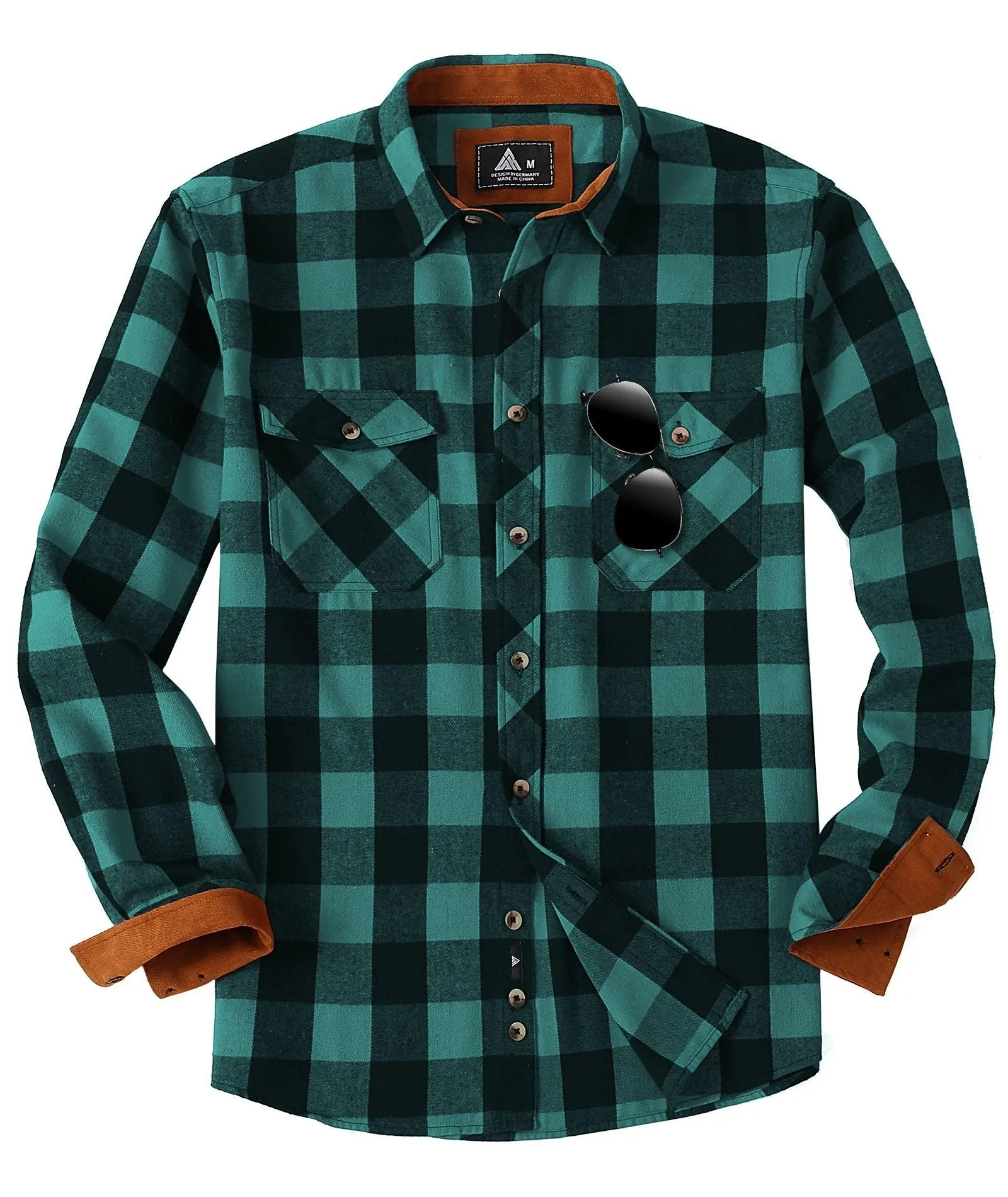 Men's Button Down Flannel Plaid Shirt-ZPK000435