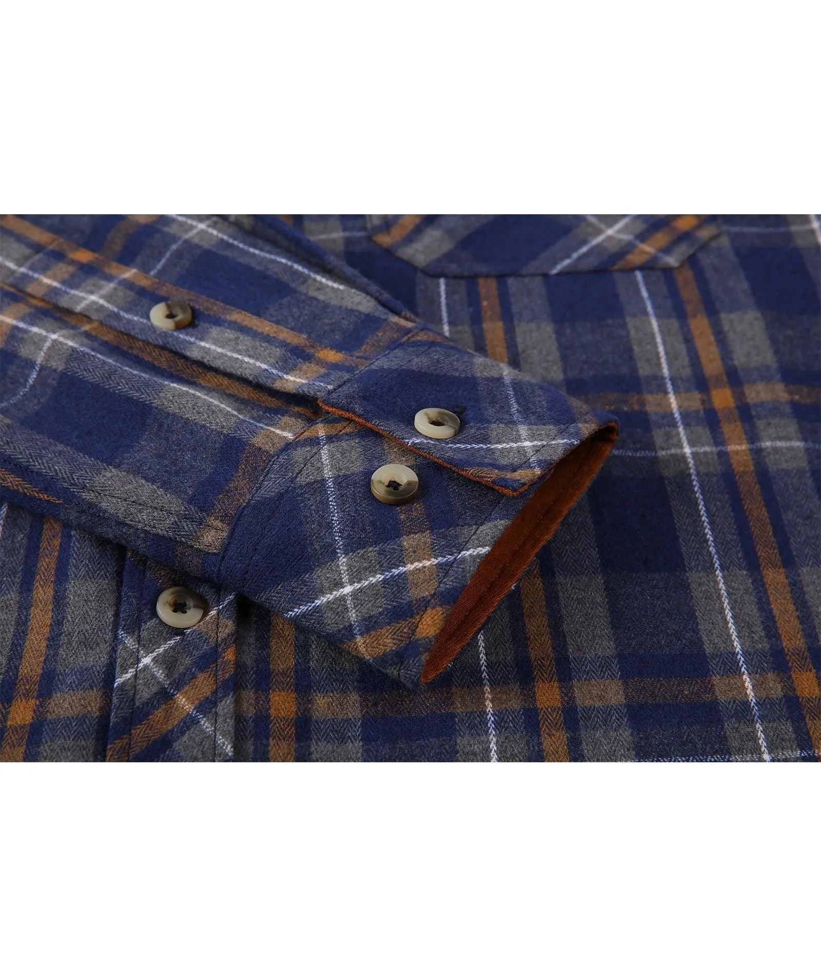 Men's Button Down Flannel Plaid Shirt-ZPK000435