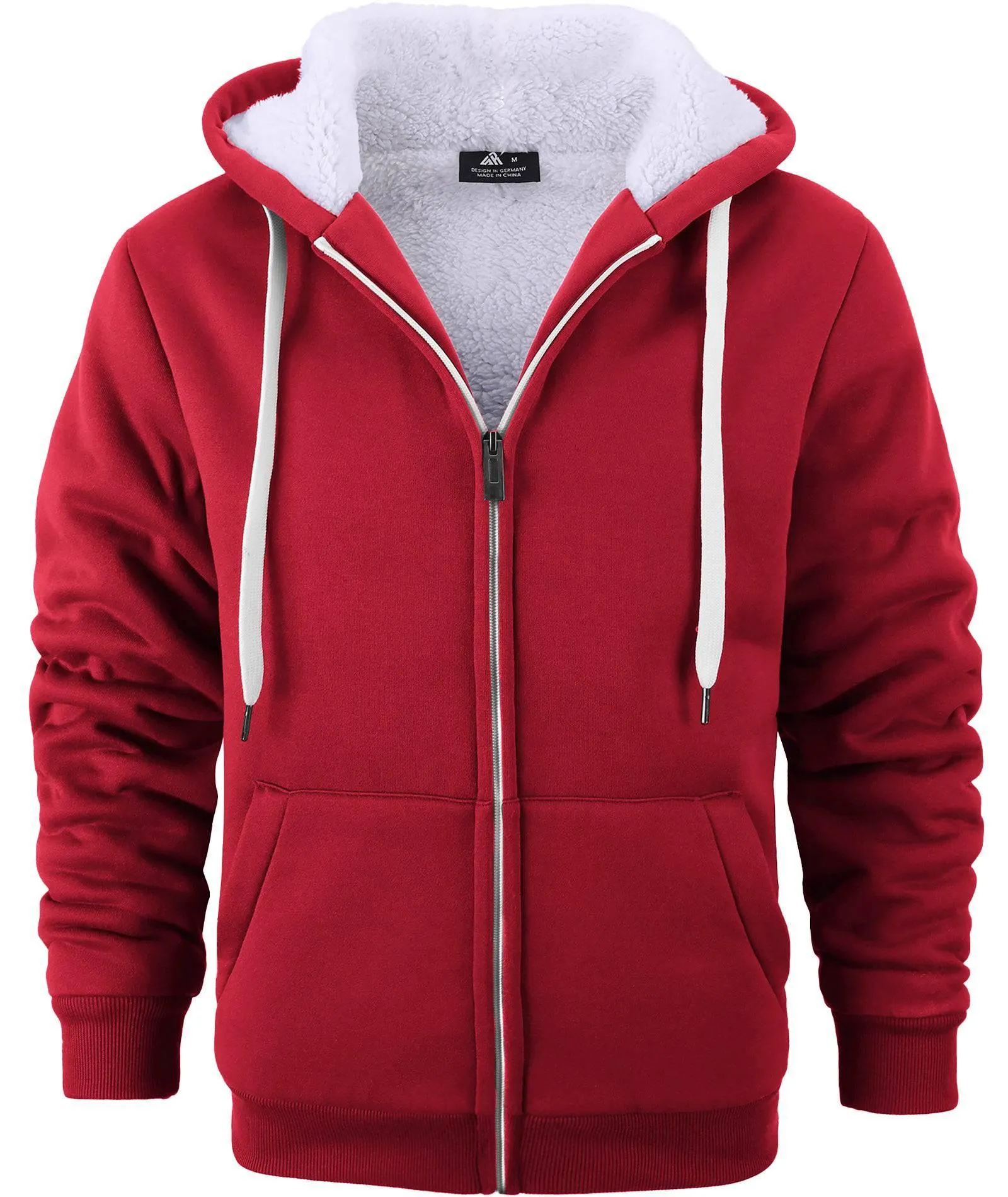 Men's Full Zip Up Solid Color Hoodie-ZPK004067