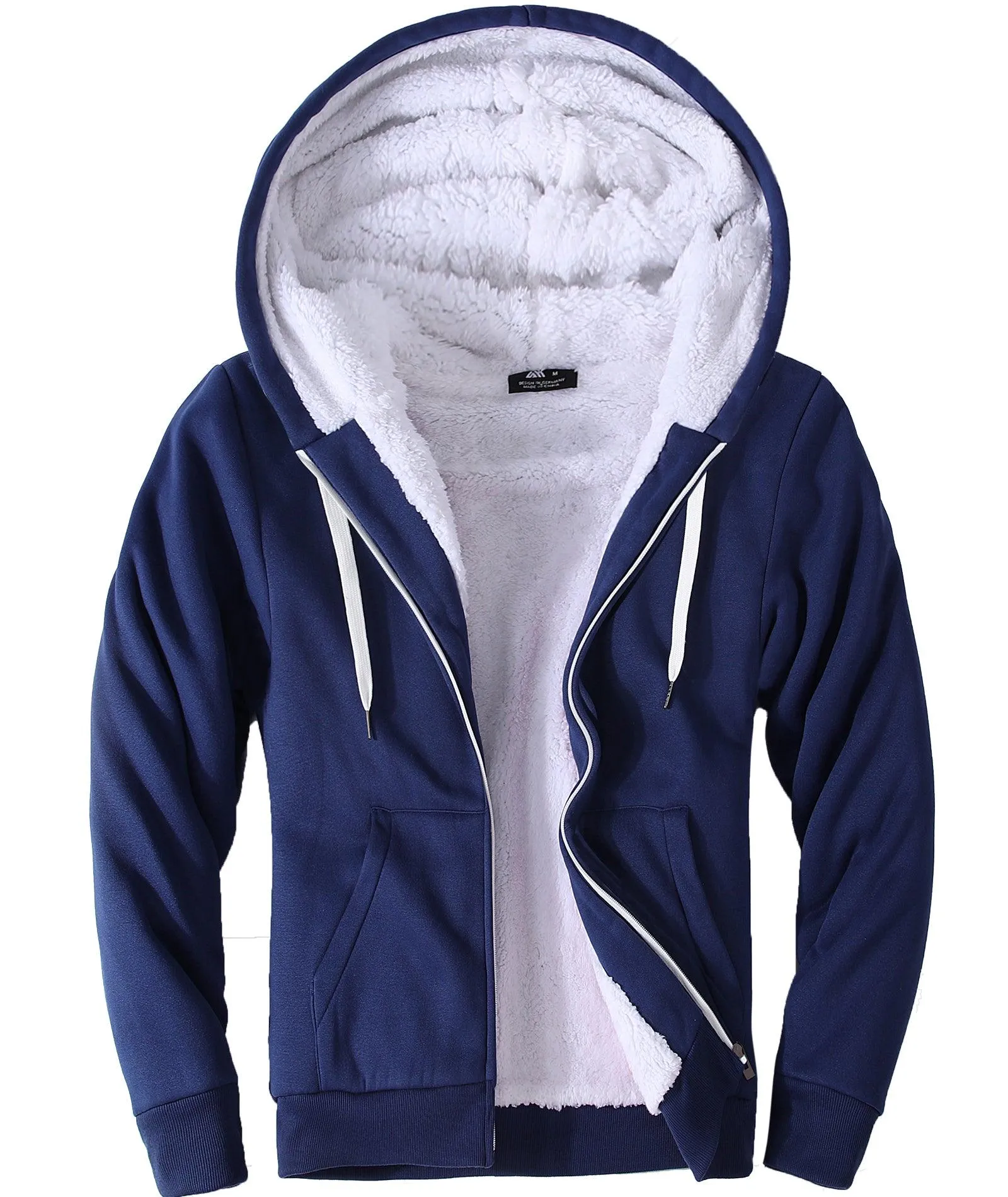 Men's Full Zip Up Solid Color Hoodie-ZPK004067