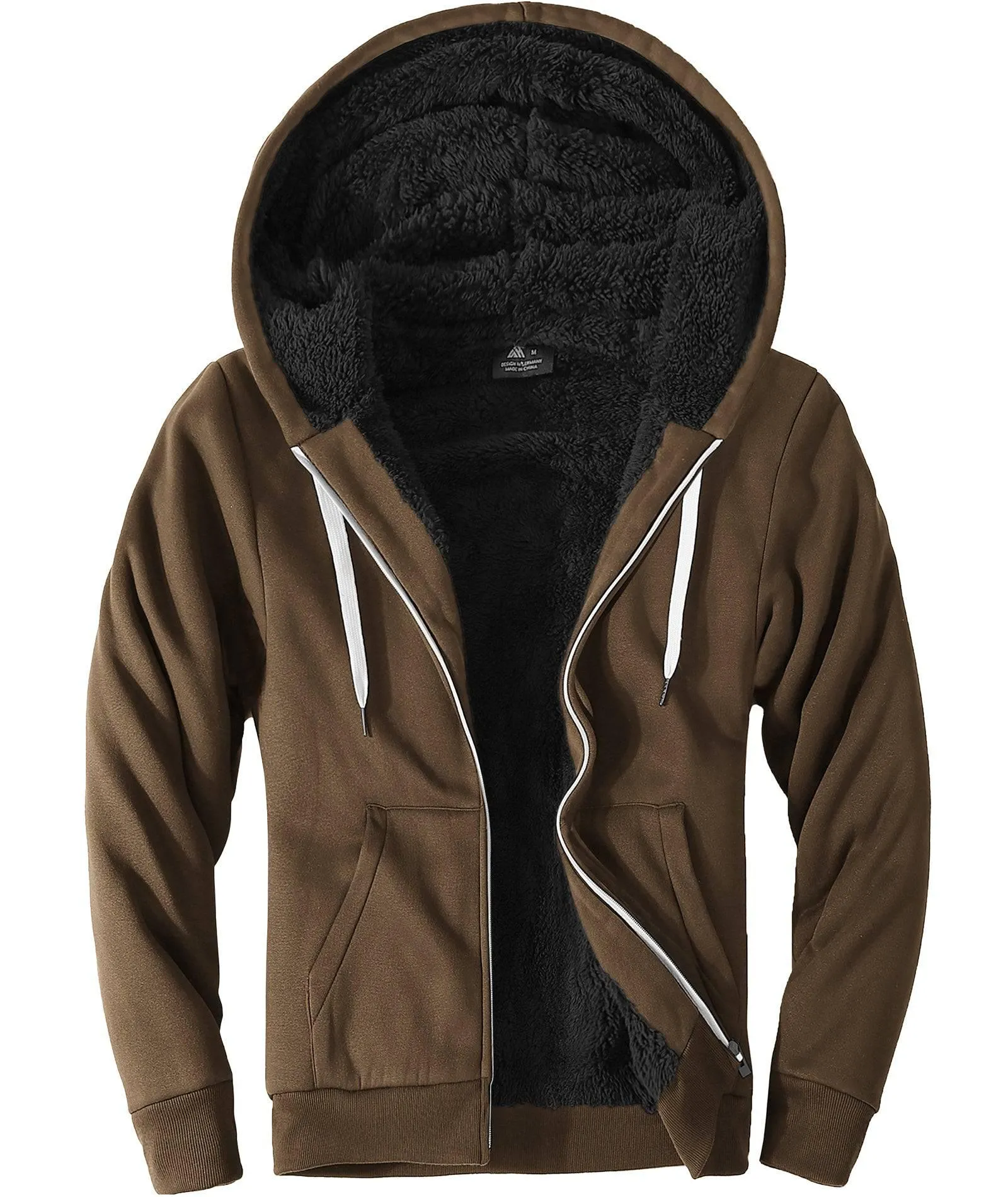 Men's Full Zip Up Solid Color Hoodie-ZPK004067