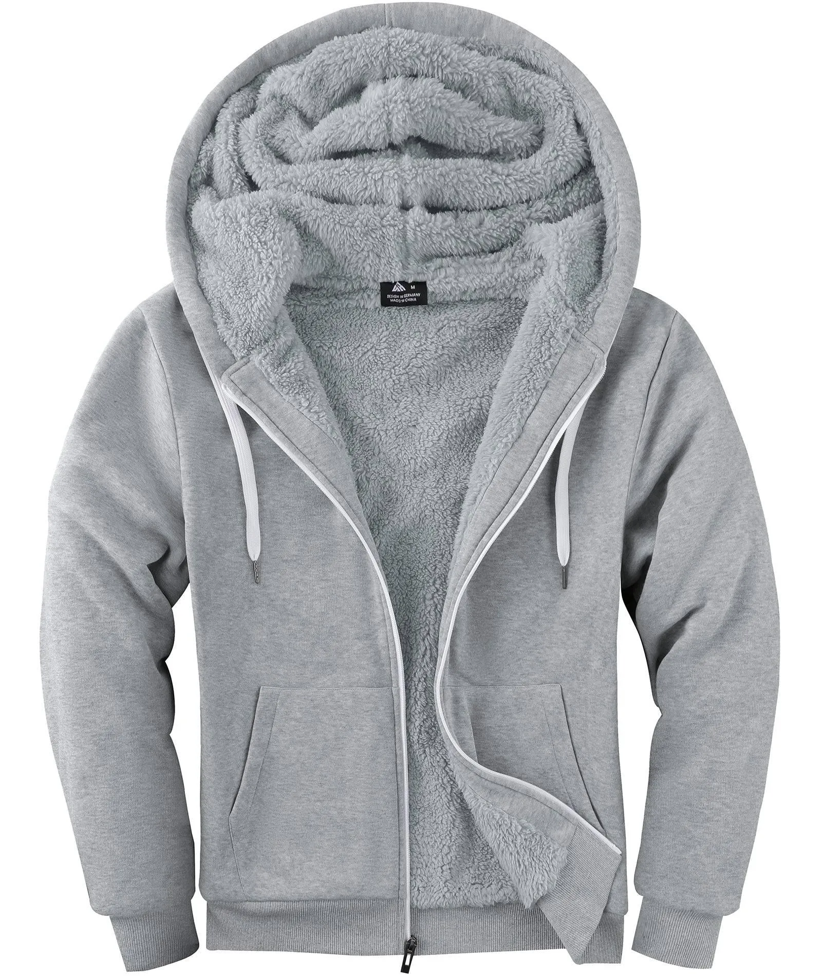 Men's Full Zip Up Solid Color Hoodie-ZPK004067