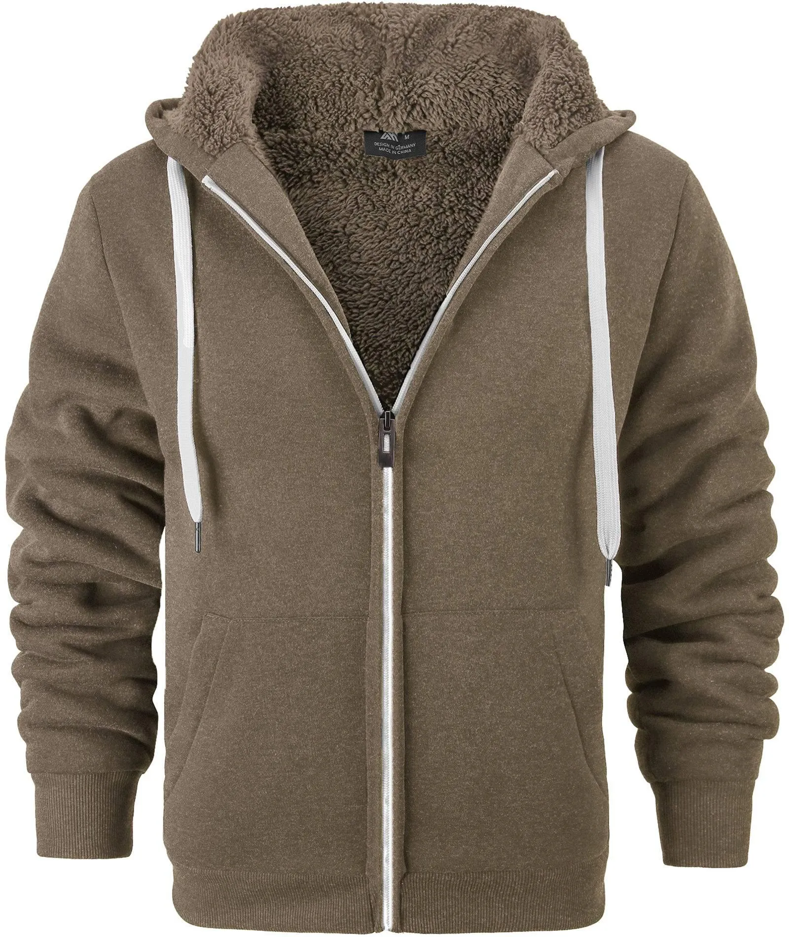 Men's Full Zip Up Solid Color Hoodie-ZPK004067