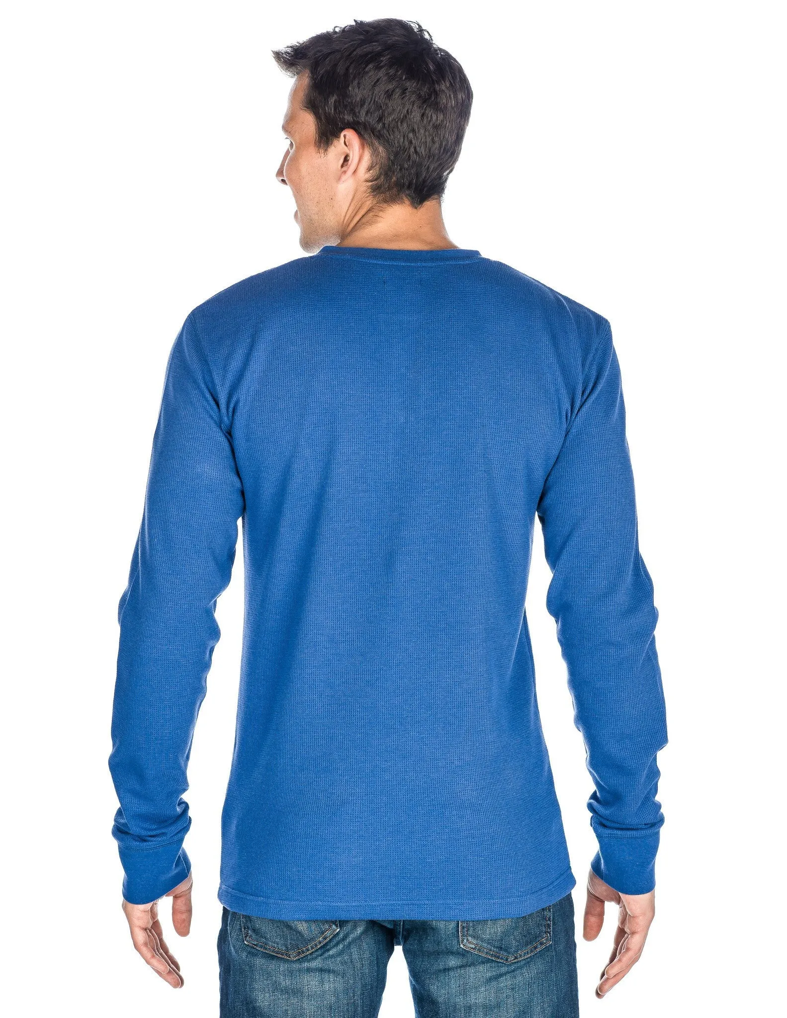 Men's Solid Thermal Henley Long Sleeve T-shirts