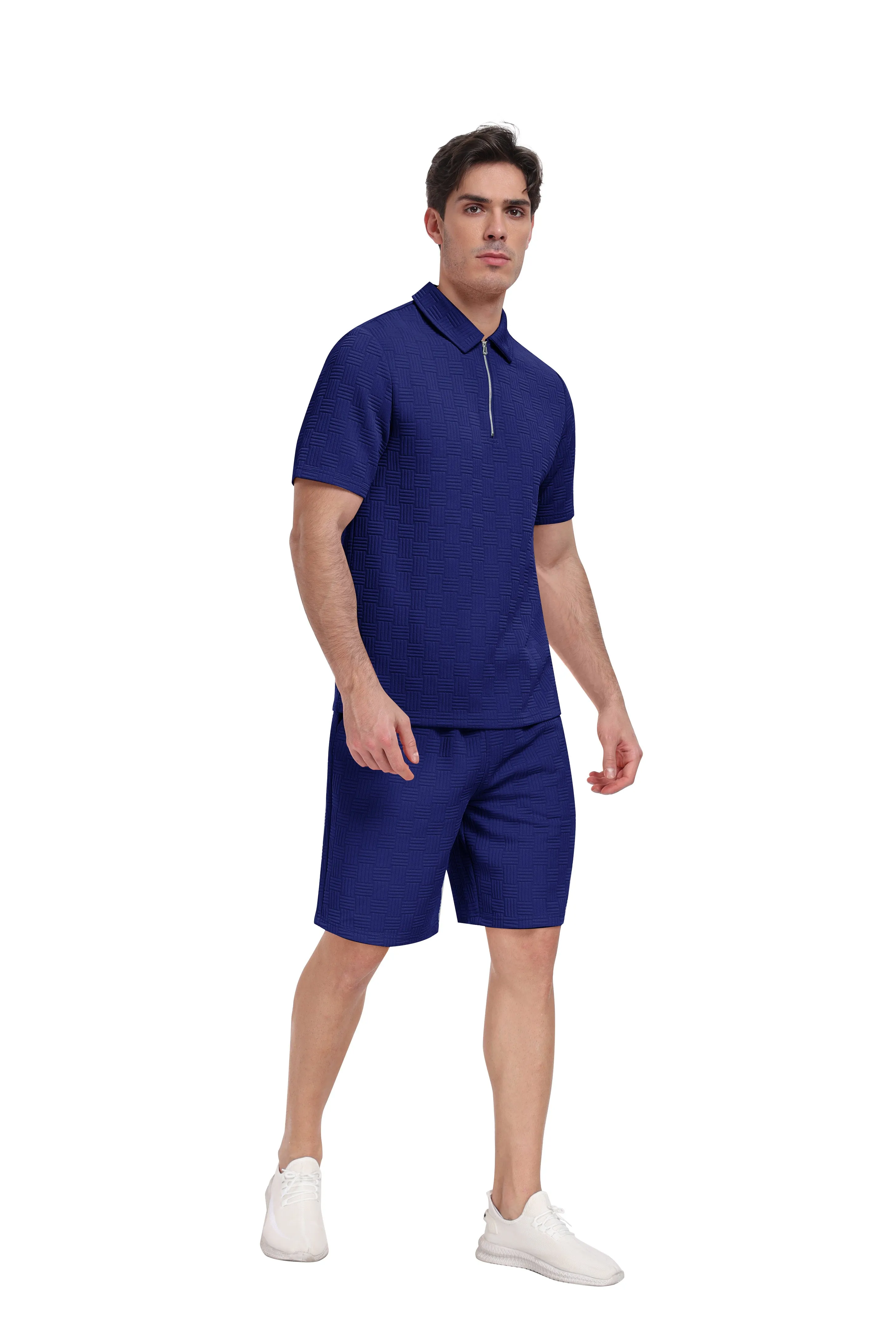 Men's summer breathable comfortable sports running short sleeve shorts set