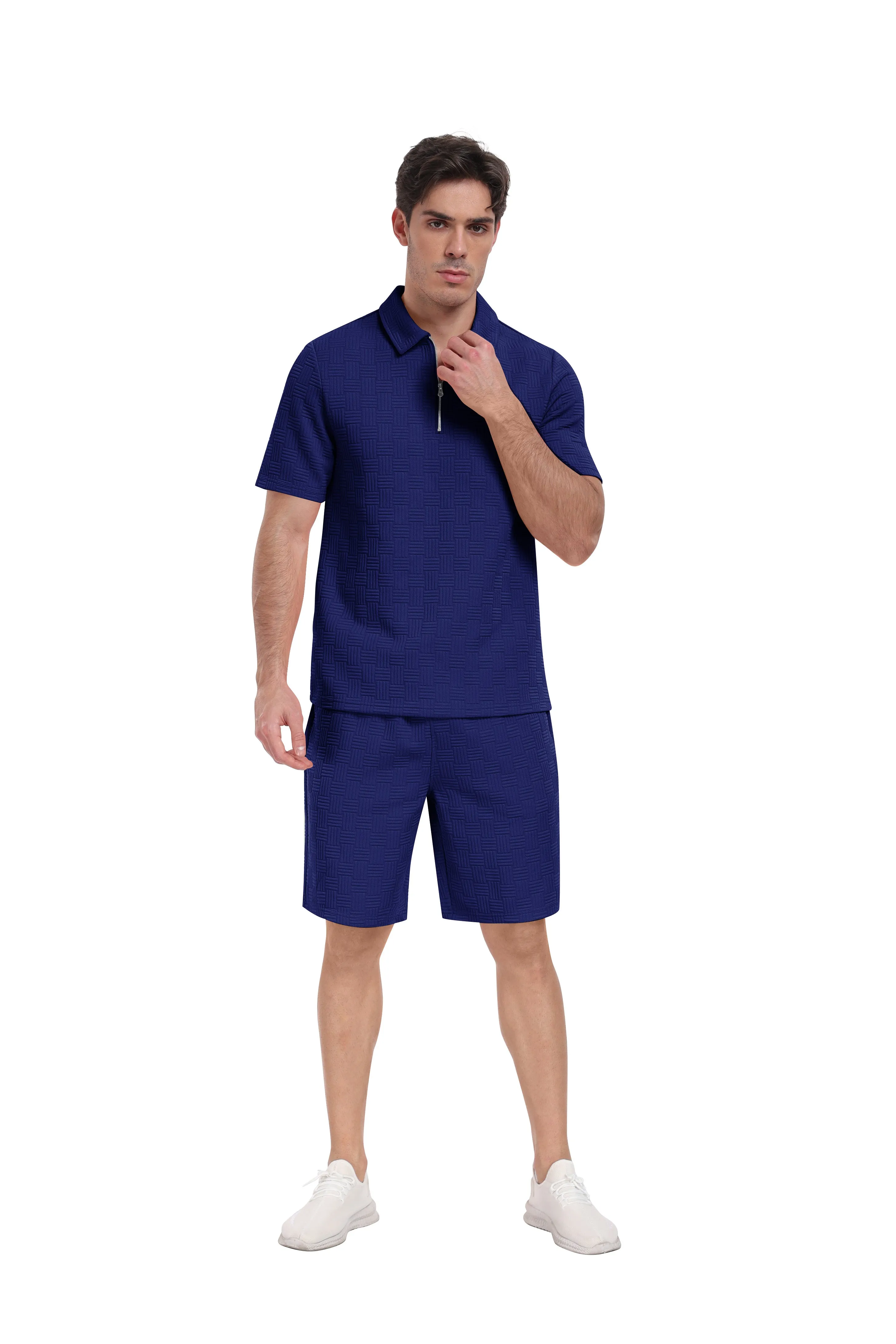 Men's summer breathable comfortable sports running short sleeve shorts set