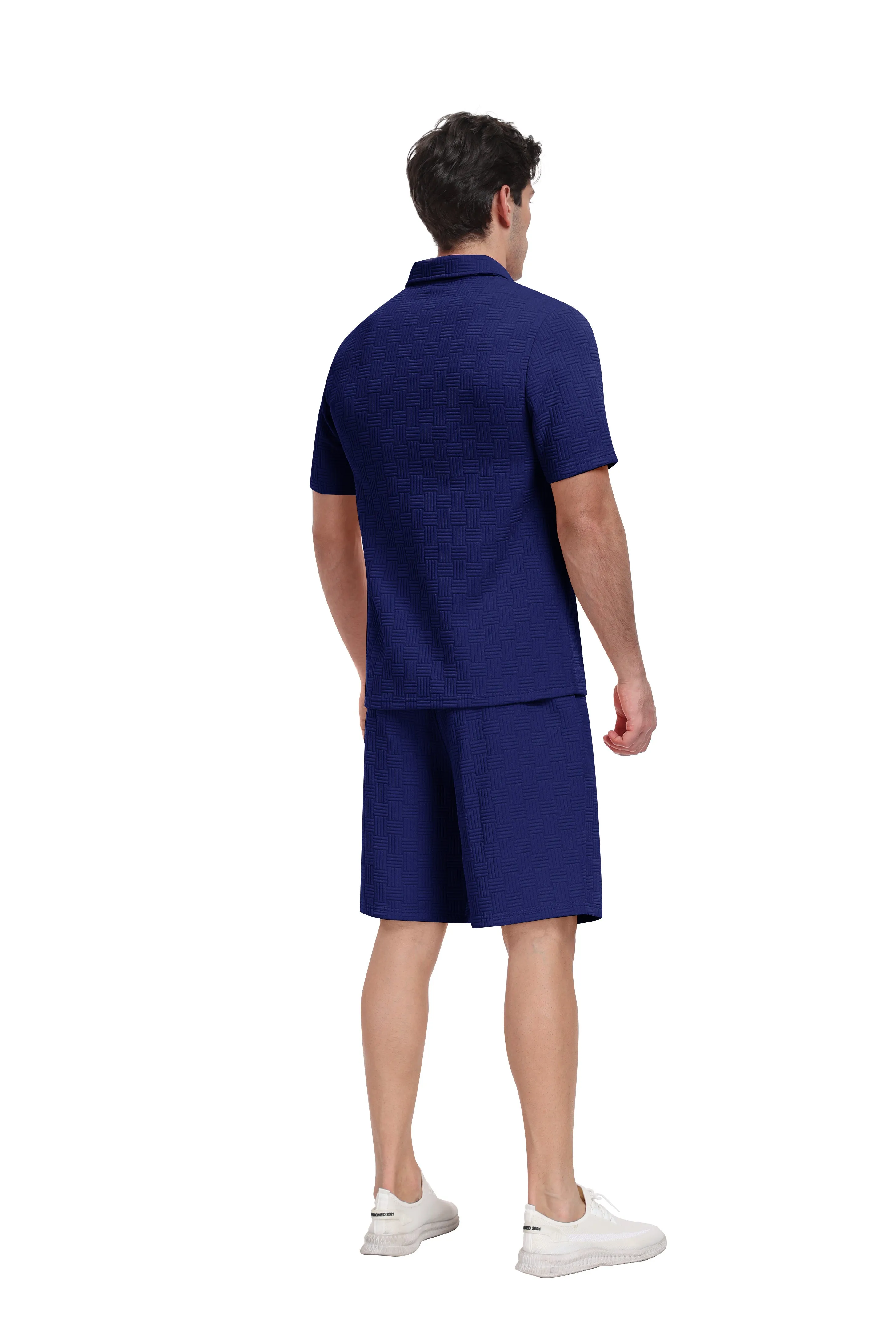 Men's summer breathable comfortable sports running short sleeve shorts set