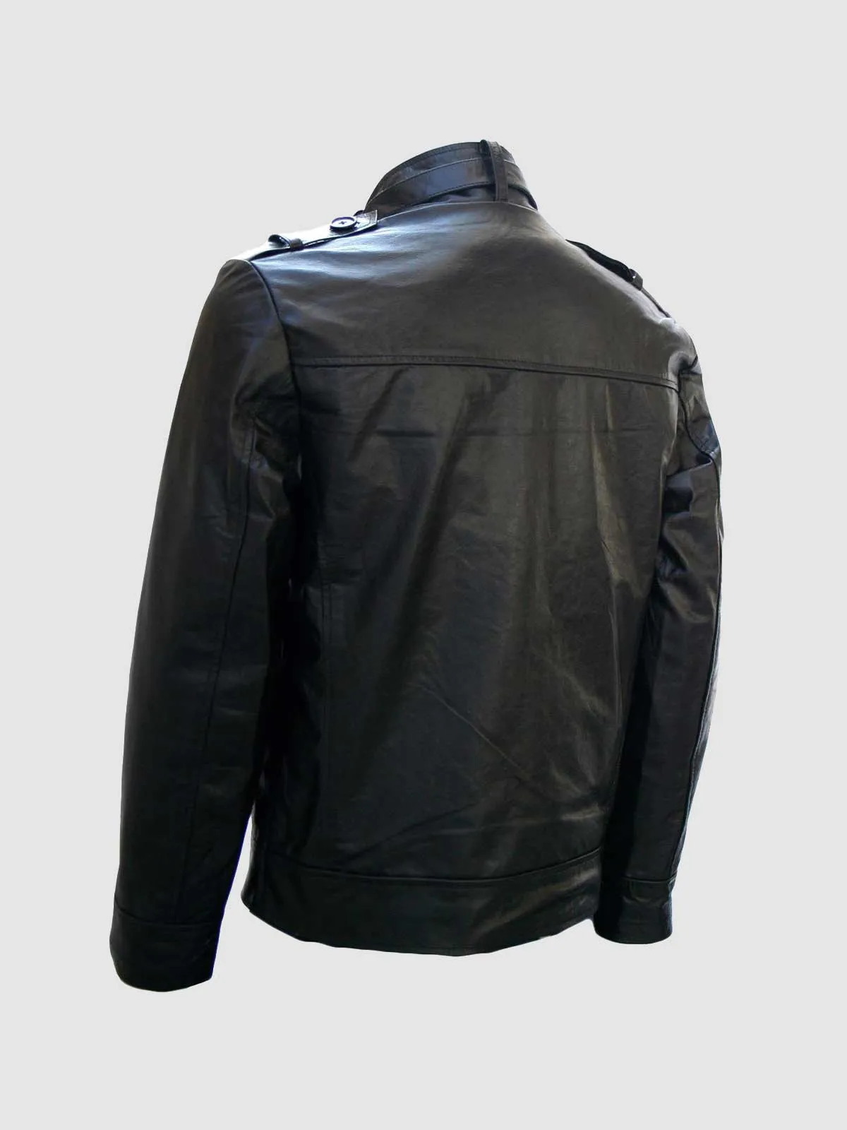 Menswear Black Cropped Leather Jacket