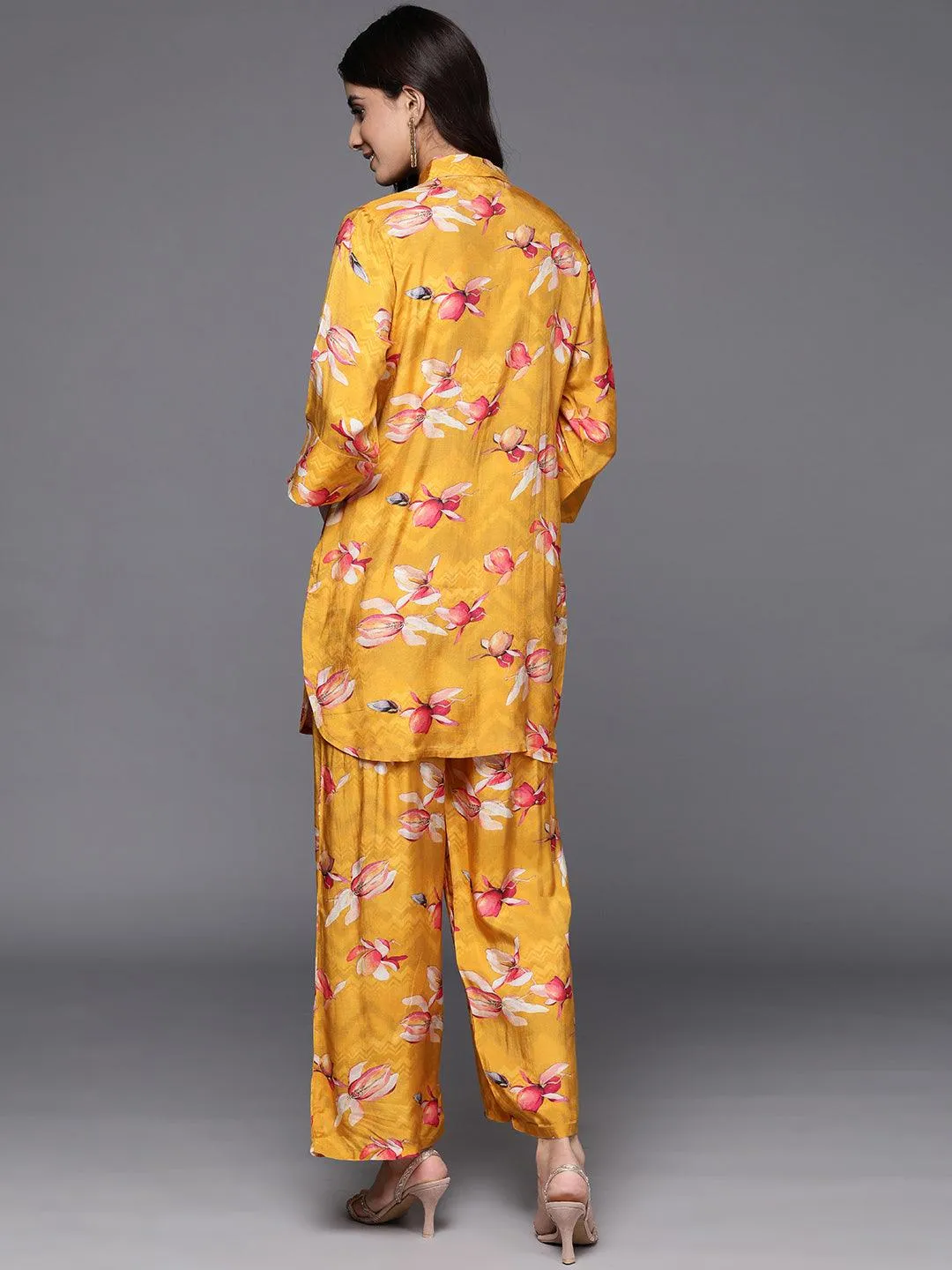 Mustard Printed Cotton Co-Ords