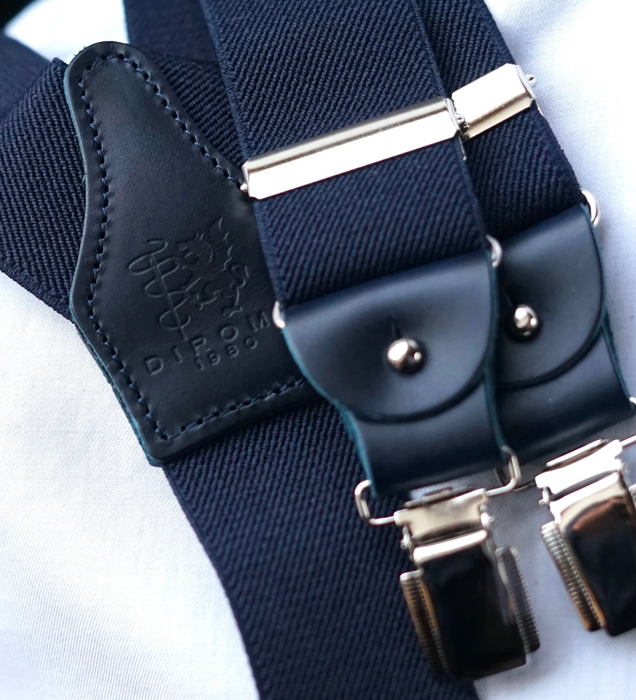 NAVY Clip/Buttons Braces