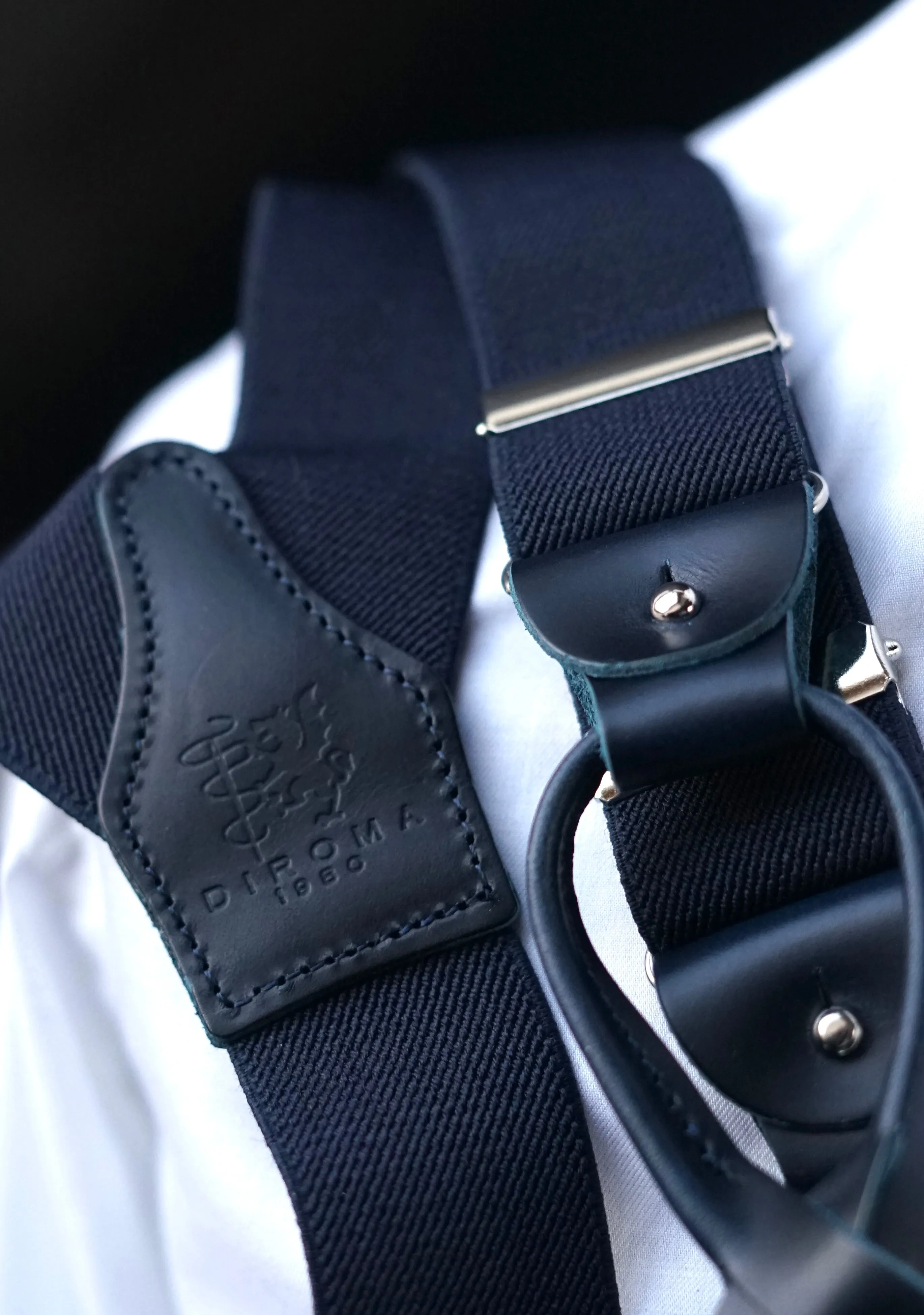 NAVY Clip/Buttons Braces