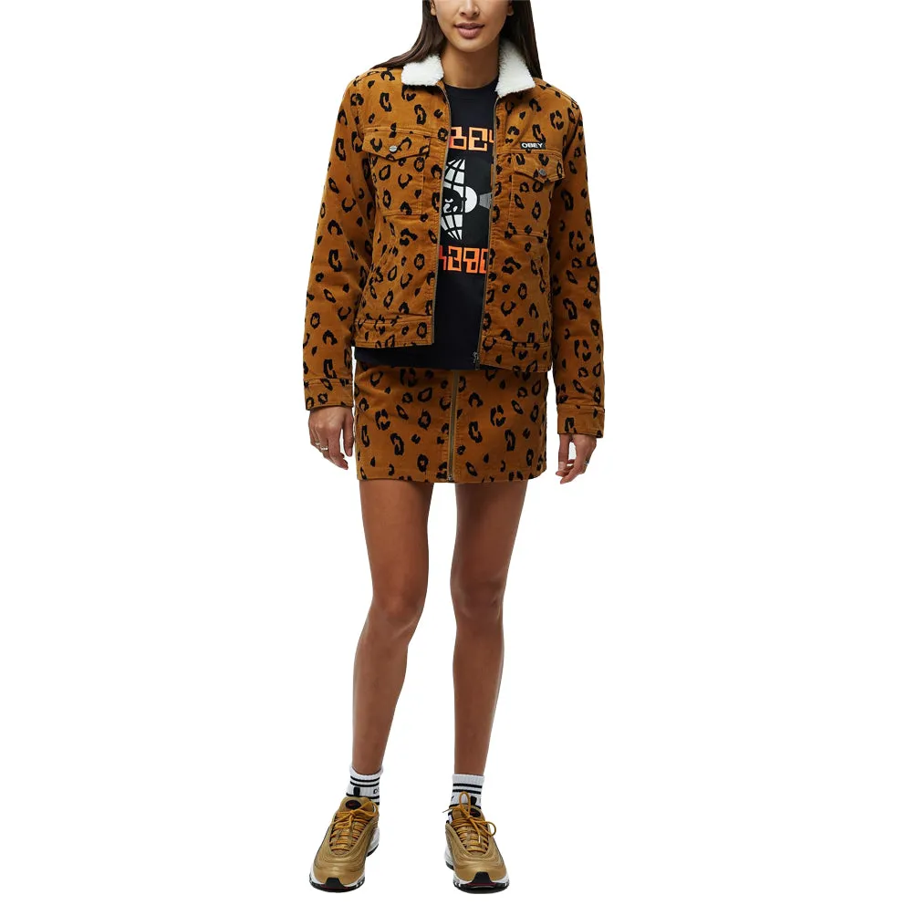 OBEY ABBOTT SHERPA JACKET // LEOPARD