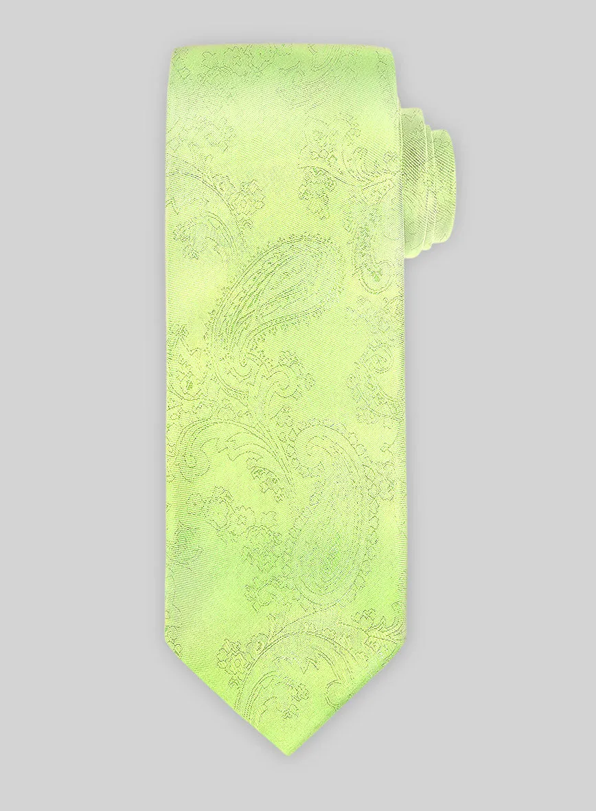 Paisley Neon Green Satin Tie