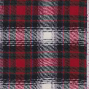 Red/Green/Multi Plaid Woven Jacketing Fabric