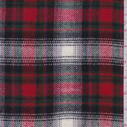 Red/Green/Multi Plaid Woven Jacketing Fabric