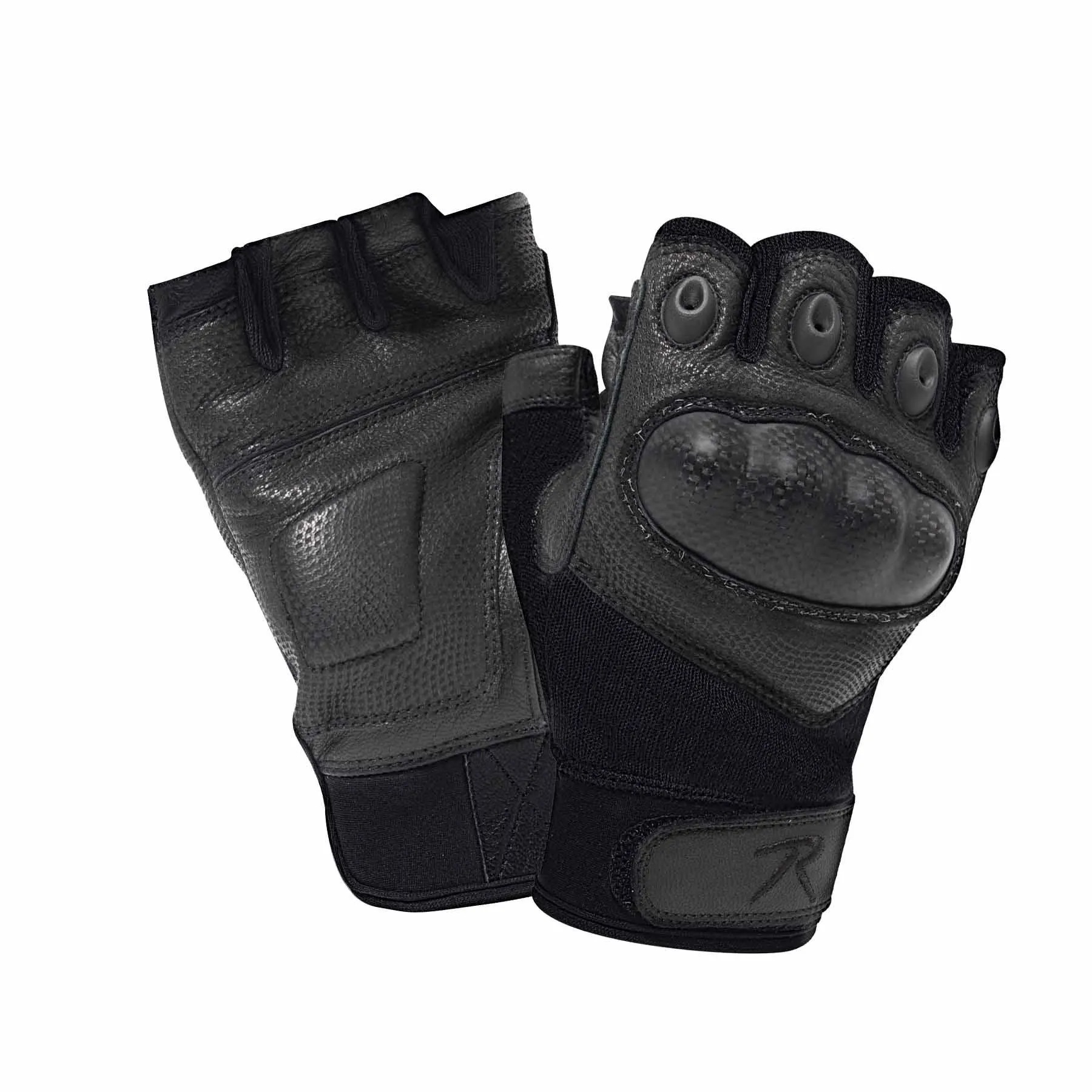 Rothco Fingerless Cut Resistant Carbon Hard Knuckle Gloves