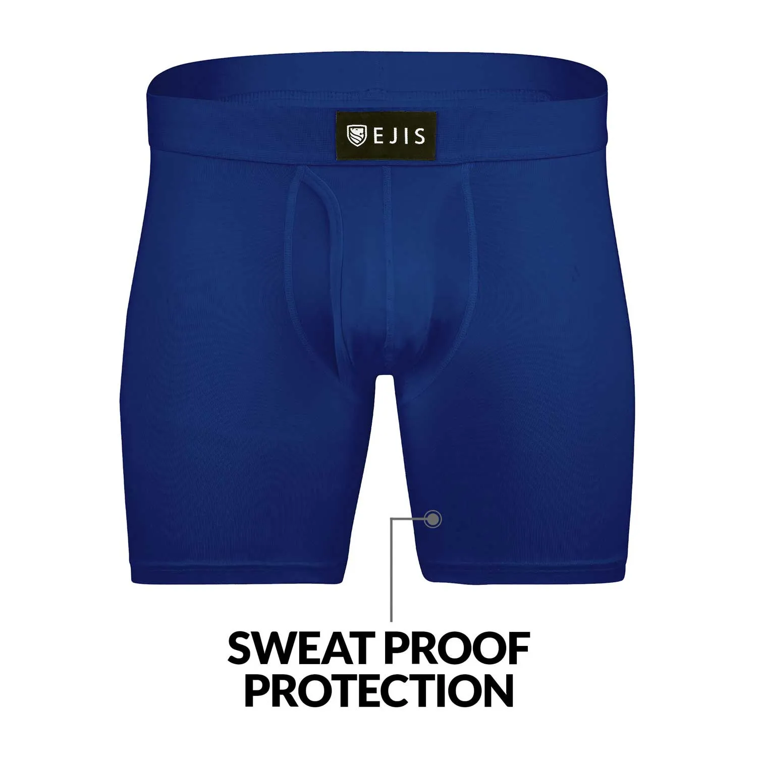 Sweat Proof Men's Boxer Briefs with Fly - Mix 6-Pack (3x Black, Navy)