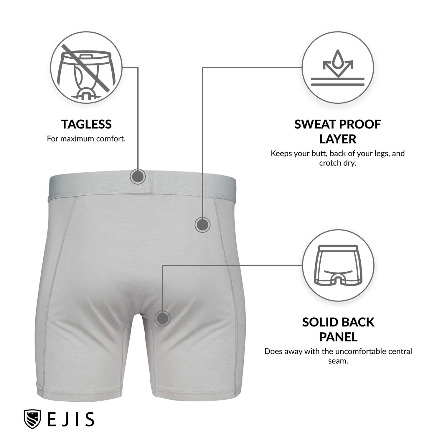 Sweat Proof Men's Boxer Briefs with Fly - Navy 6-Pack