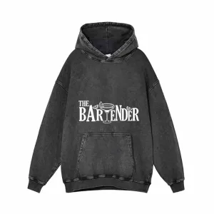 The Bartender Cocktail Funny Vintage Washed Hoodie